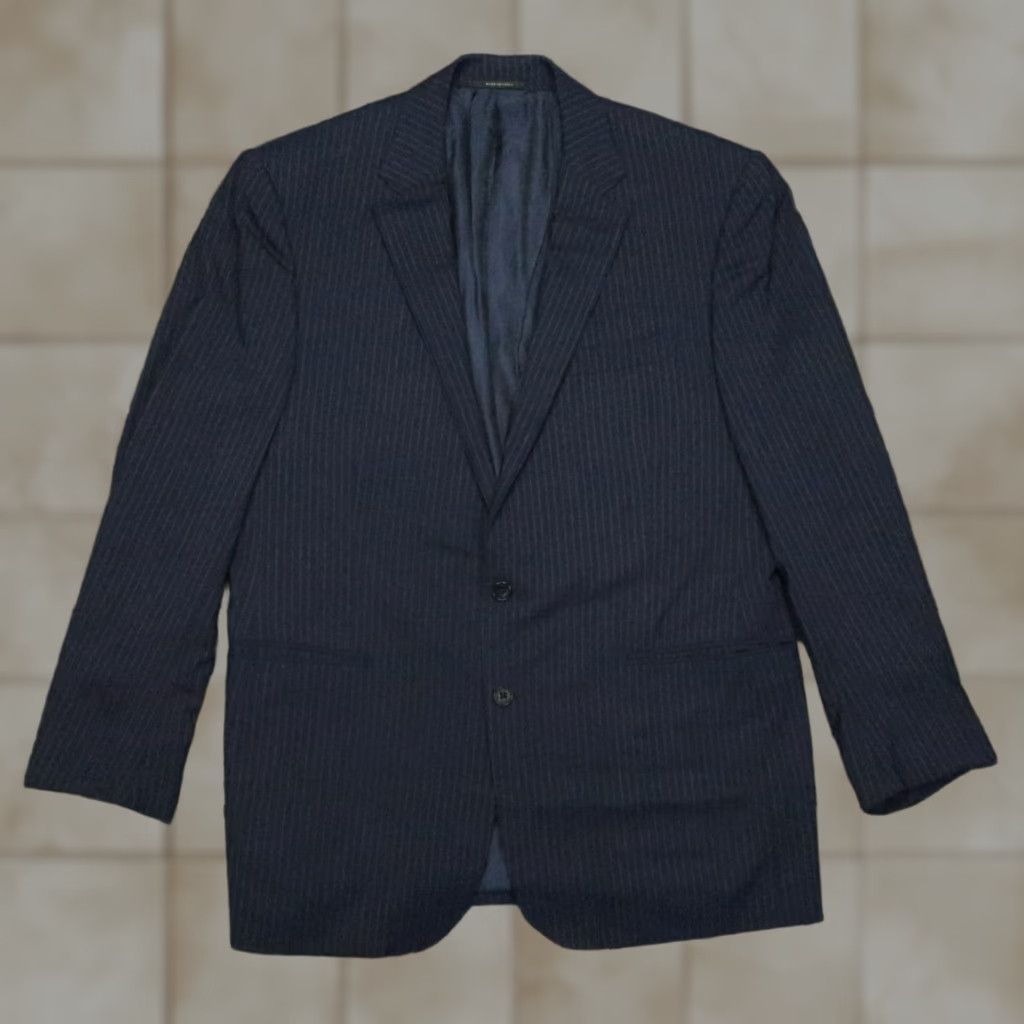 Ralph Lauren Ralph Lauren Black Label Blazer Men 44R Blue Stripe Wool Italy Mens Size 44R - 1 Thumbnail