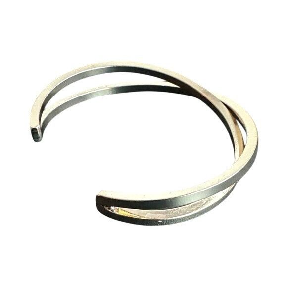 Other Silver Tone Open Cuff Bracelet With Twisted Design Size ONE SIZE - 1 Thumbnail