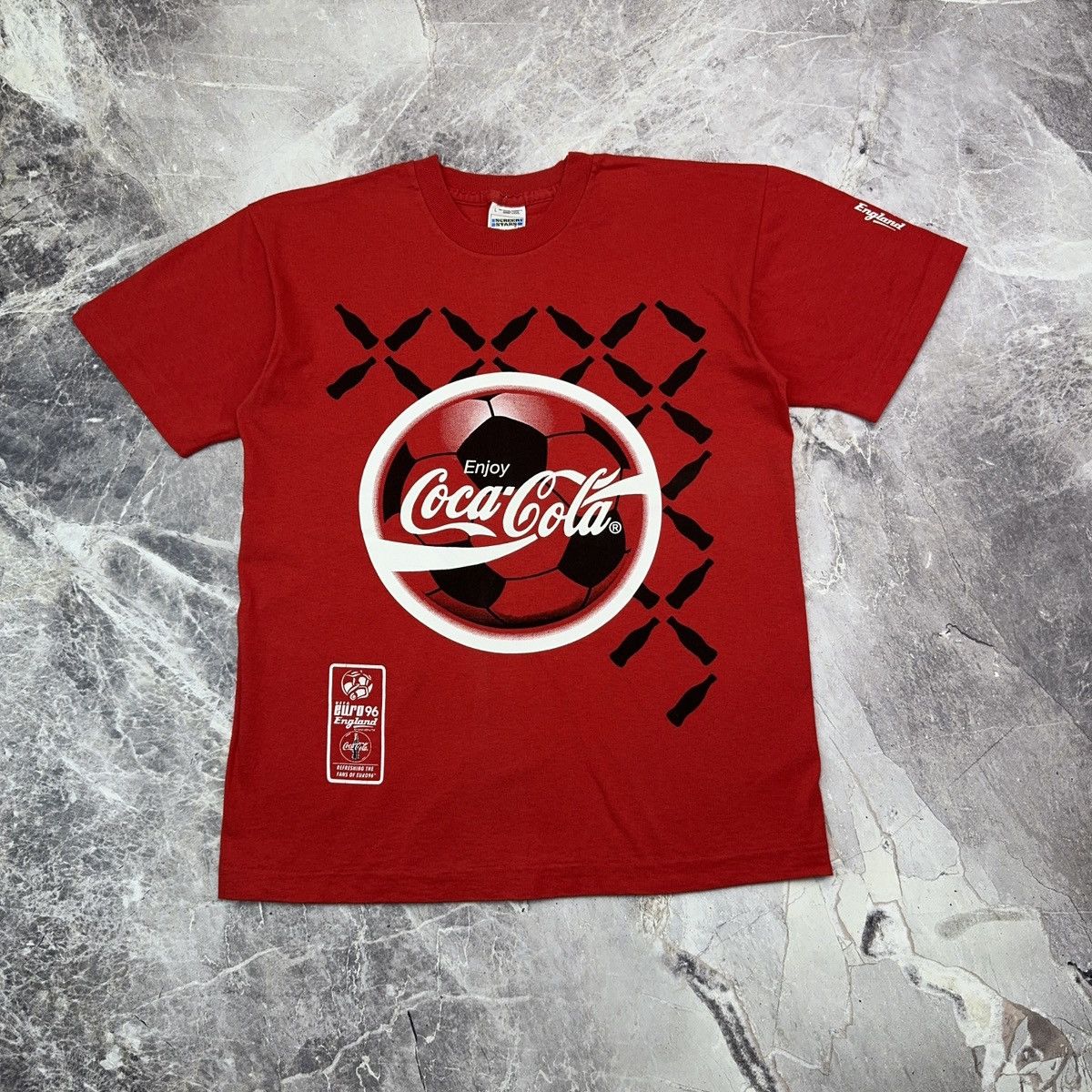 Coca Cola × Vintage Vintage Coca Cola T shirt Uefa Euro 96 Promo 1994 XL Soccer Size US XL / EU 56 / 4 - 6 Thumbnail