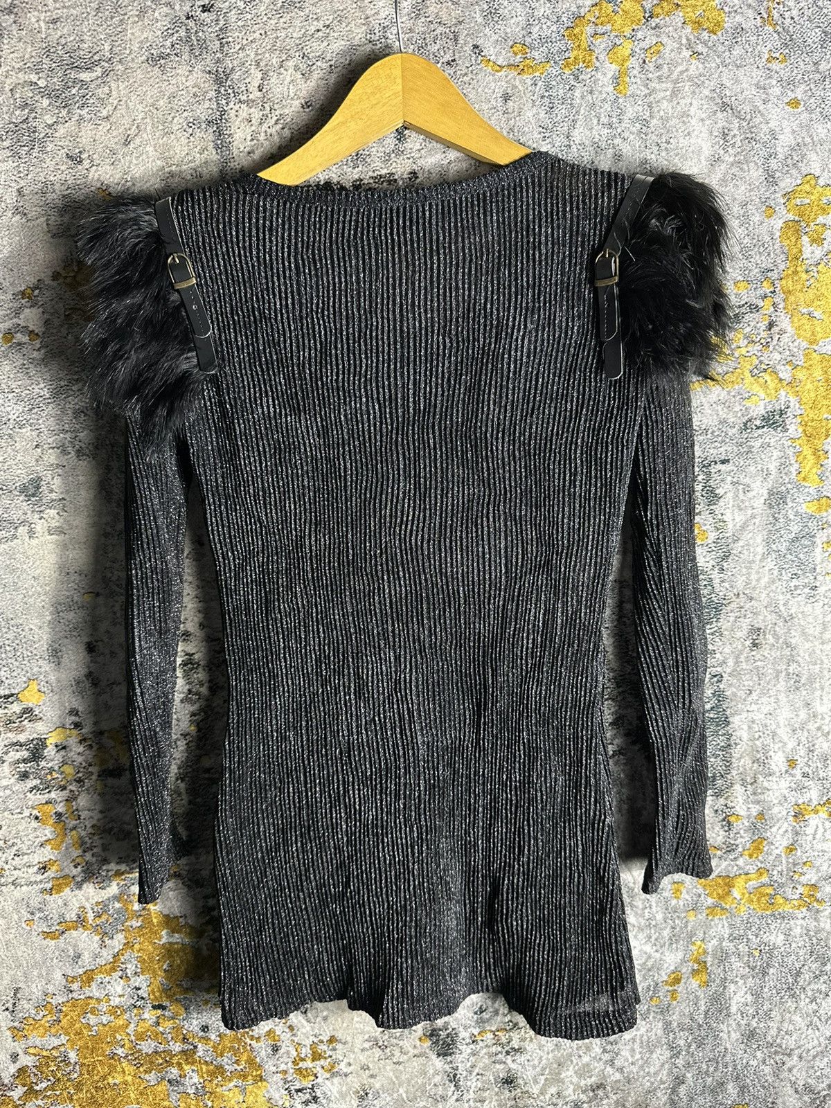 Japanese Brand PLEATED FUR MOHAIR LONG SLEEVE ISSEY MIYAKE KMRII LGB STYLE Size US XXS / EU 40 - 4 Thumbnail