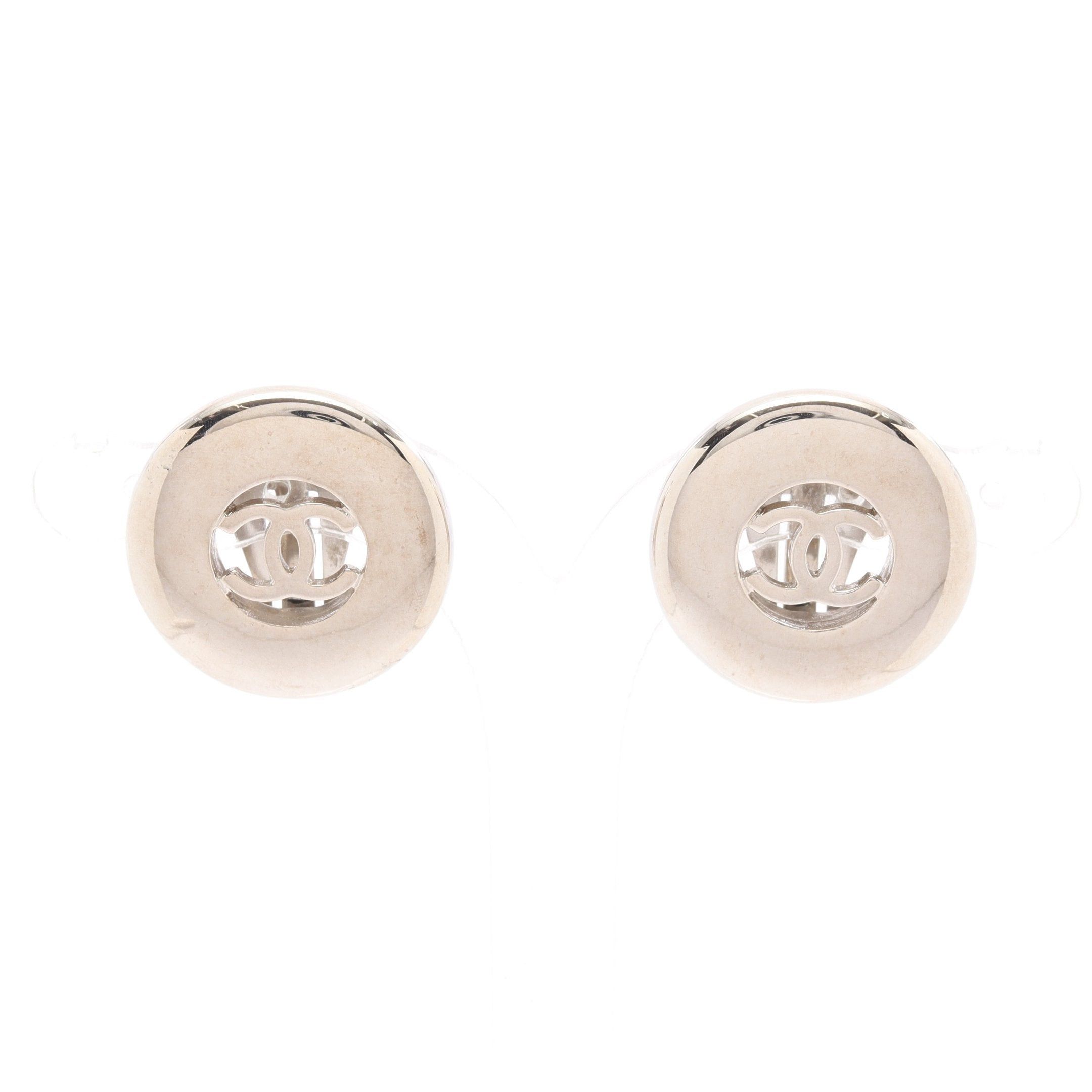 Chanel Chanel Coco Mark Earrings Silver 97A Size ONE SIZE - 1 Thumbnail