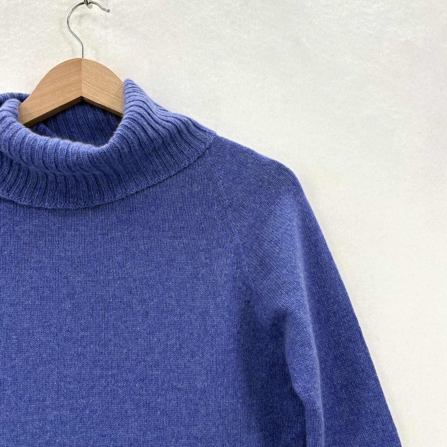 Vintage IL Forte Del Cashmere Sweater Womens Small Blue 100% Cashmere Turtleneck Knit Pullover Raglan Sleeve Size S / US 4 / IT 40 - 2 Thumbnail