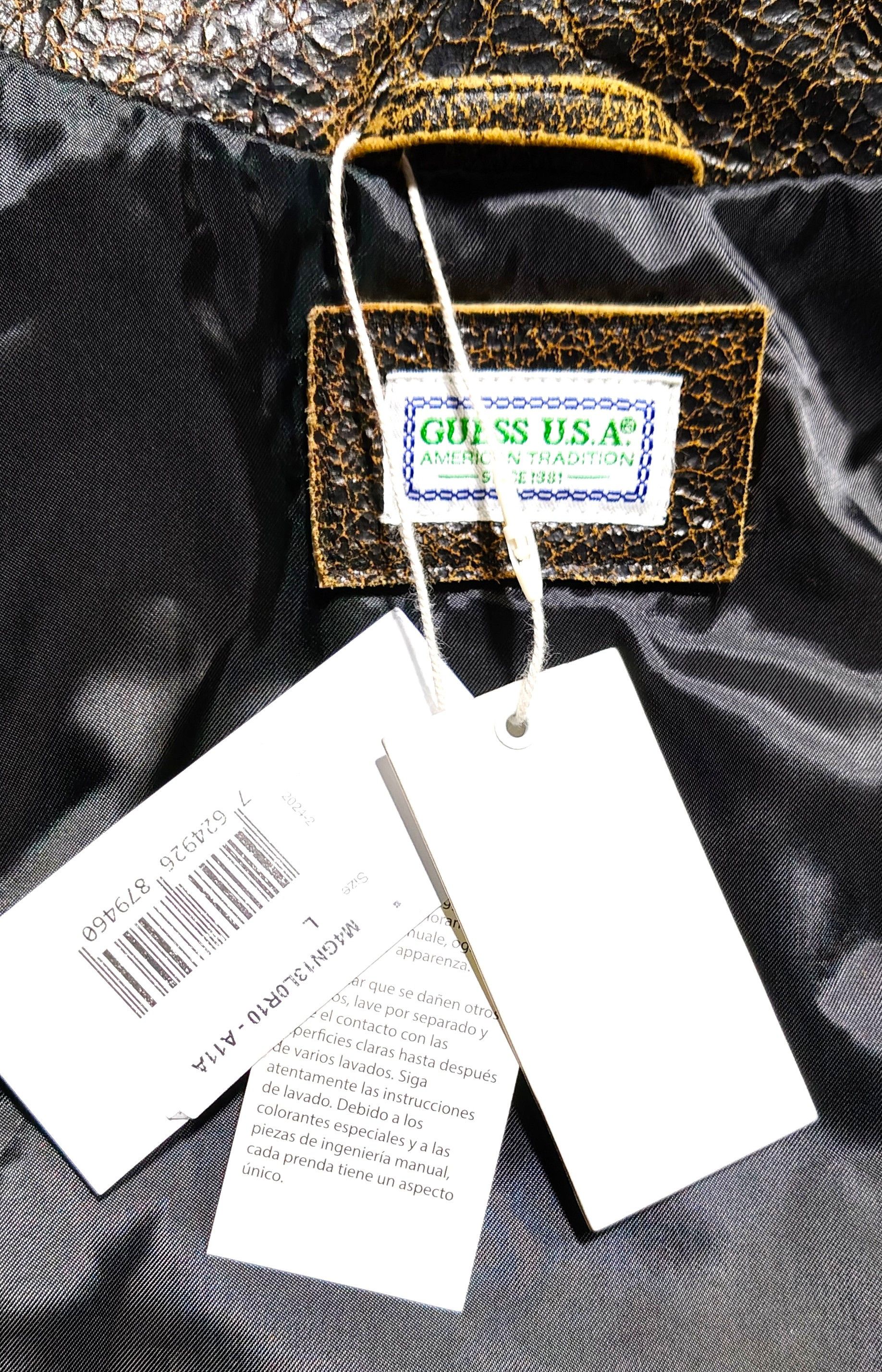 Guess Veste Guess USA en cuir craquelé Neuve avec étiquette Size US L / EU 52-54 / 3 - 6 Thumbnail