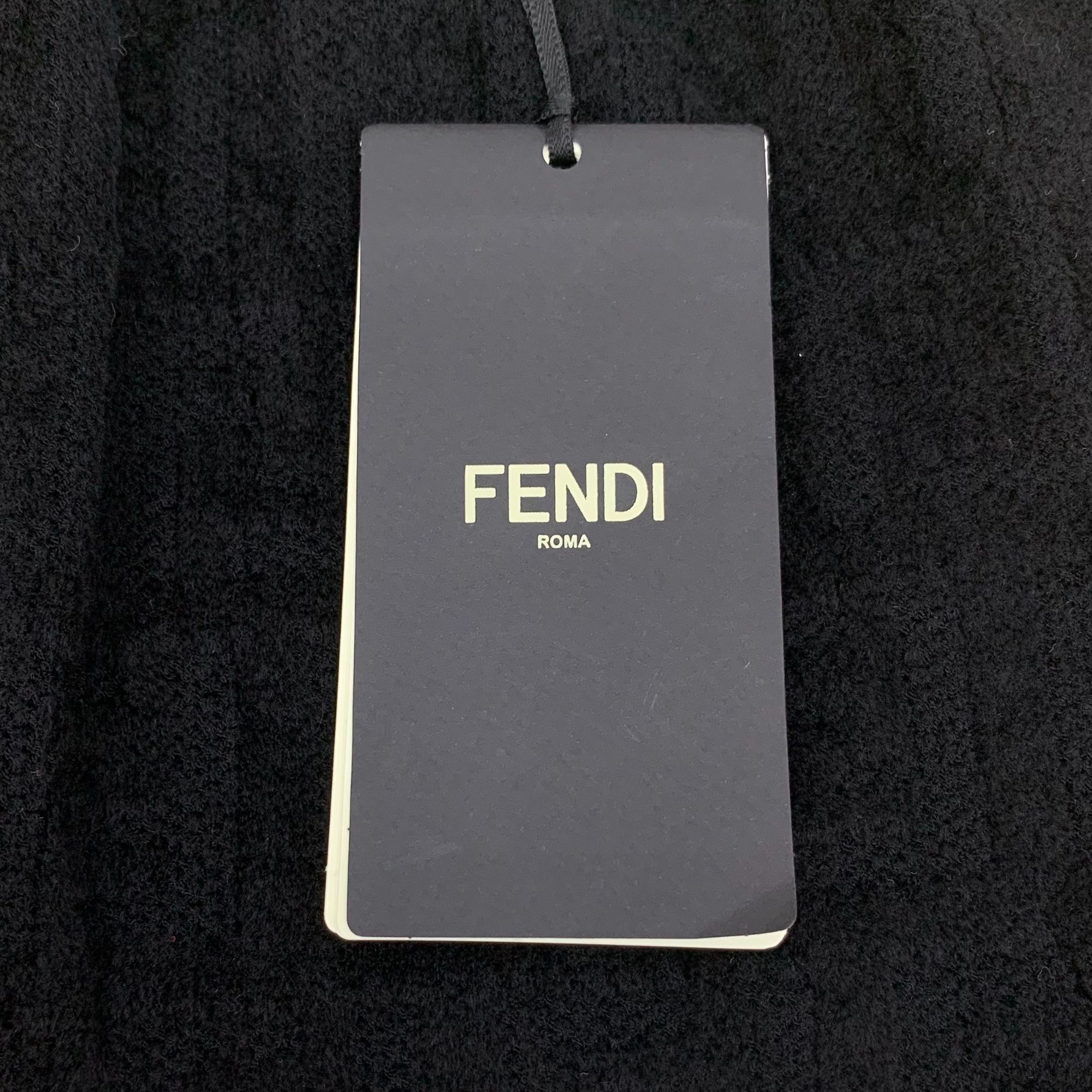 Fendi Fendi Black Logo Embossed Knitted Midi Skirt With Drawstring Size 40" / US 18 - 2 Thumbnail