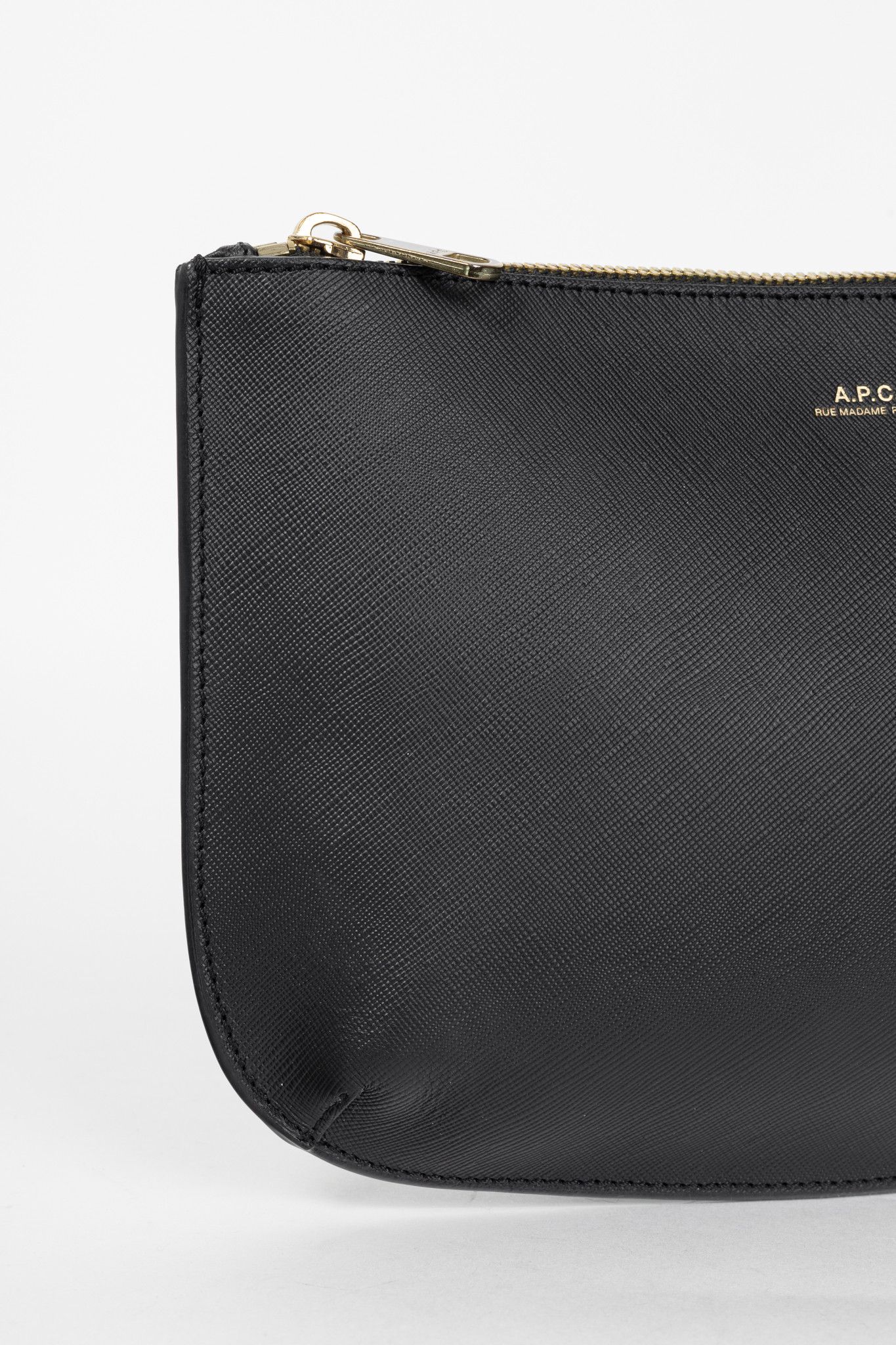 A.P.C. A.P.C. Sarah Black Saffiano Leather Clutch Size ONE SIZE - 5 Thumbnail