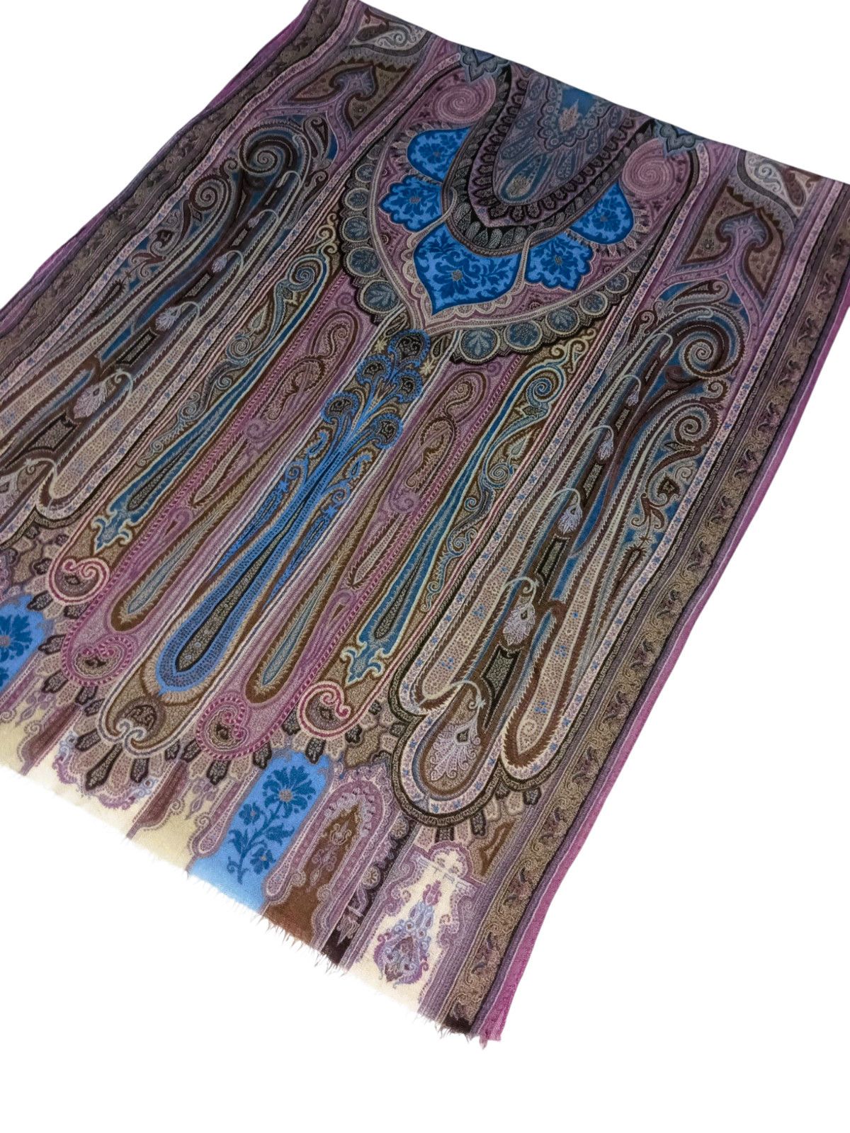 Etro ETRO MILANO ITALY Paisley Gray Vintage Silk Wool Scarf Shawl Size ONE SIZE - 2 Thumbnail
