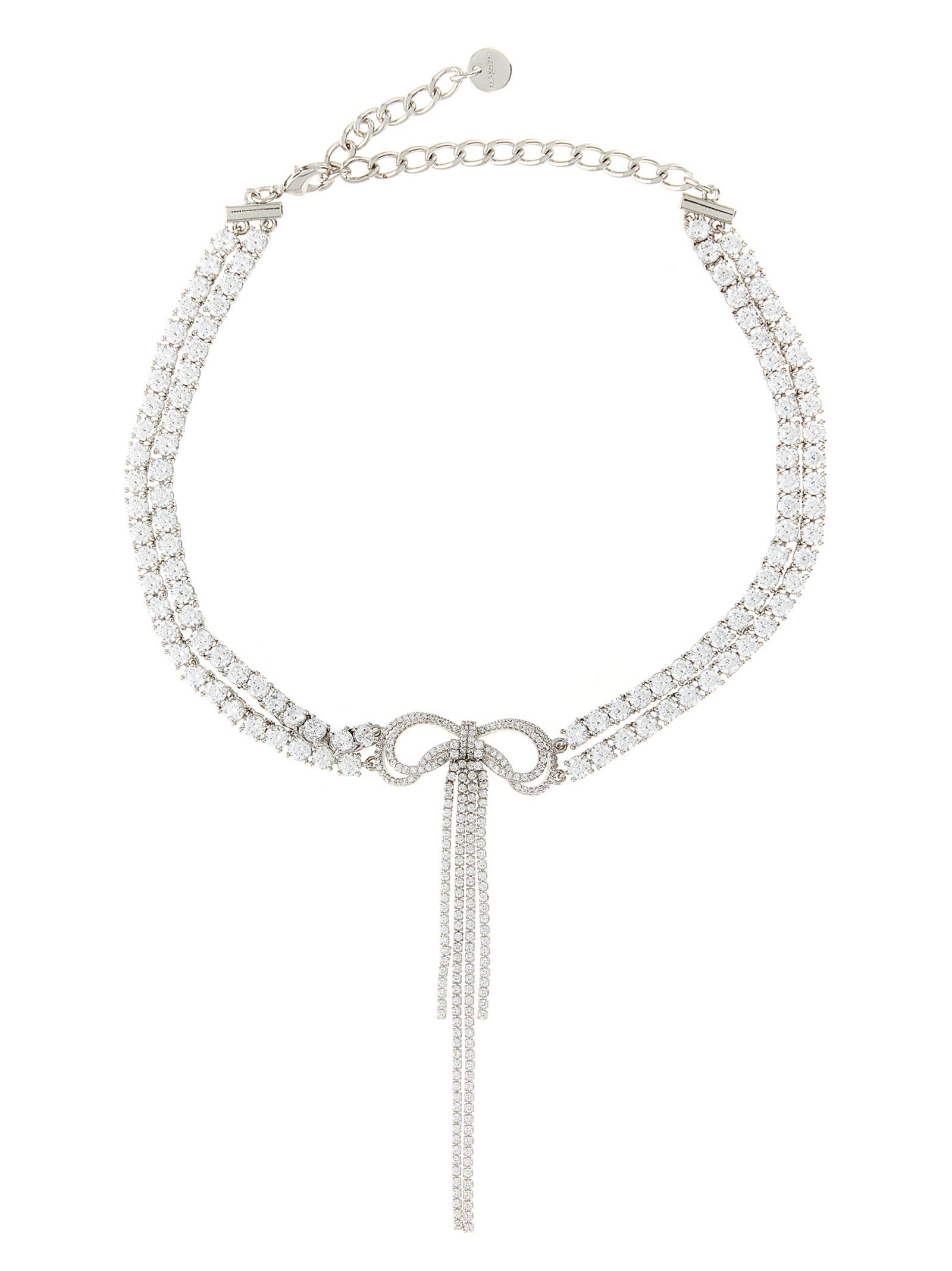 Self-Portrait 'Double Crystal Bow' necklace Size ONE SIZE - 1 Thumbnail