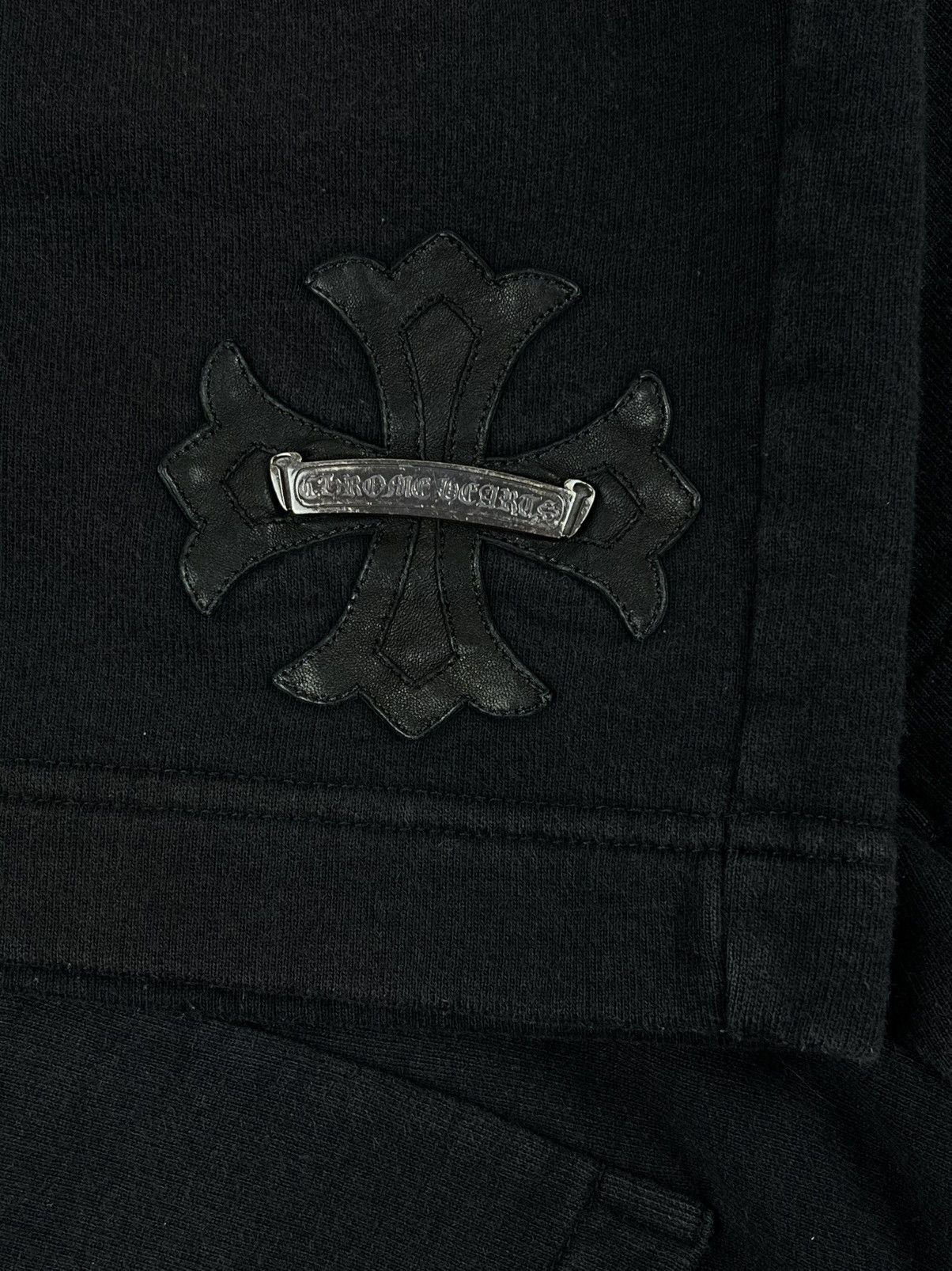 Chrome Hearts Chrome Hearts Leather Plus Cross Patch Silver Scroll Shorts Size US 30 / EU 46 - 4 Thumbnail