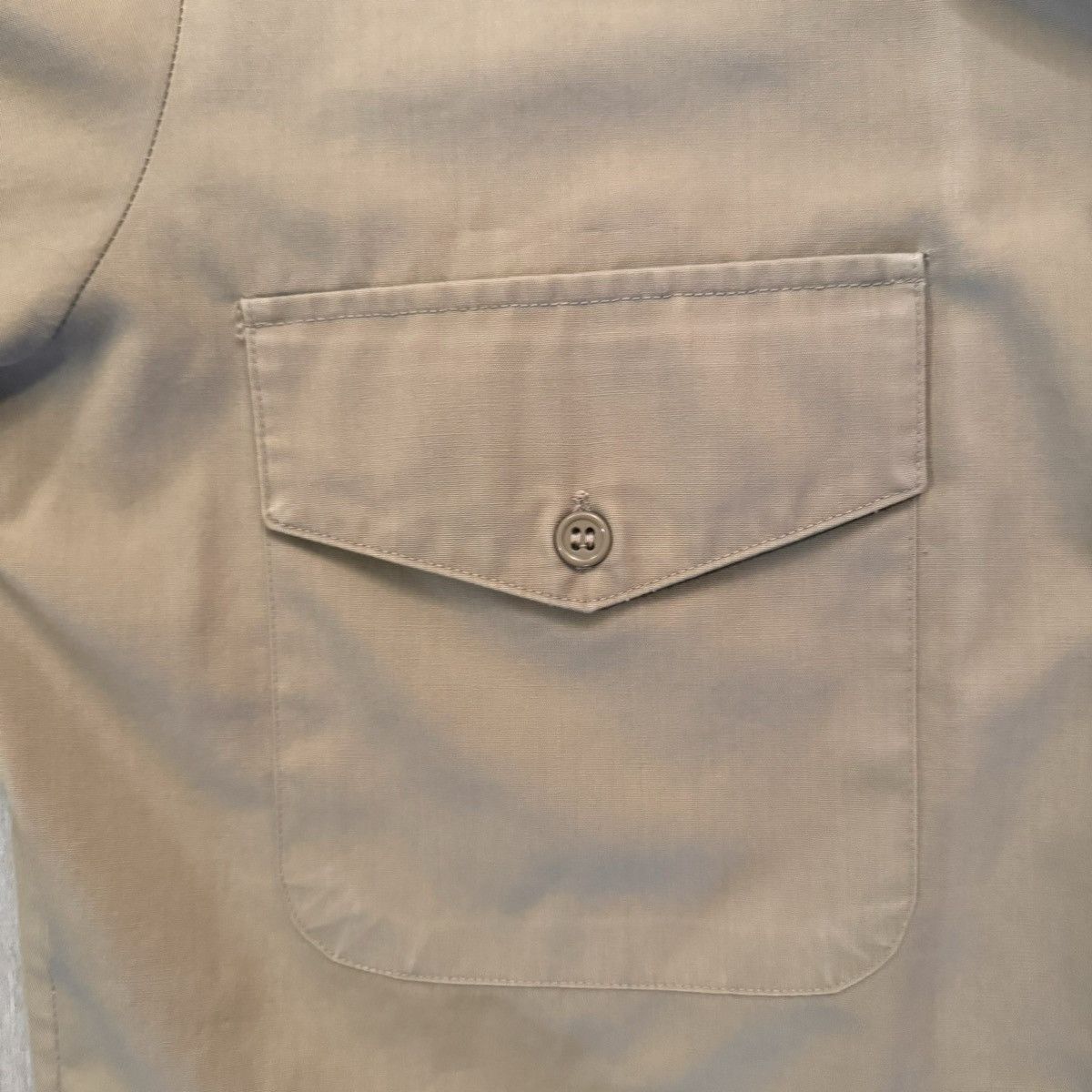 Stussy Vintage 70s Earth Tone Tan Military Cropped Pocket Button Up Size US M / EU 48-50 / 2 - 9 Thumbnail
