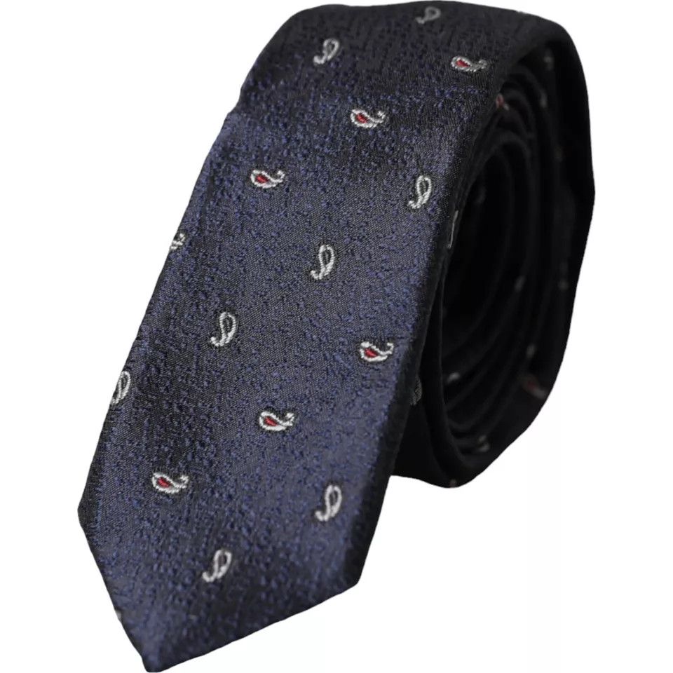 Dark Blue Fantasy 100% Silk Adjustable Men Men's Tie