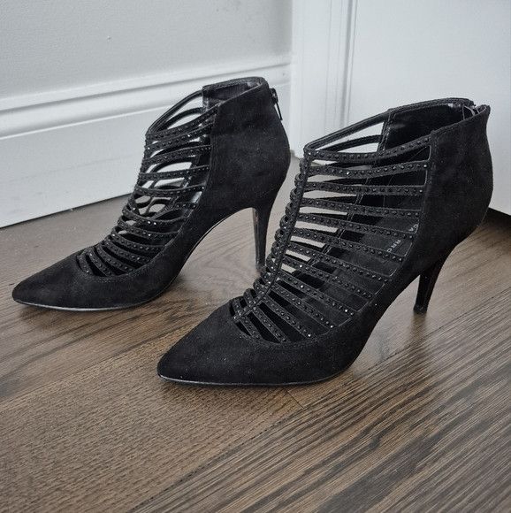 Vacation Eden Embellished Faux Suede Caged Pump Fall Party Spring Size US 9.5 / IT 39.5 - 4 Thumbnail