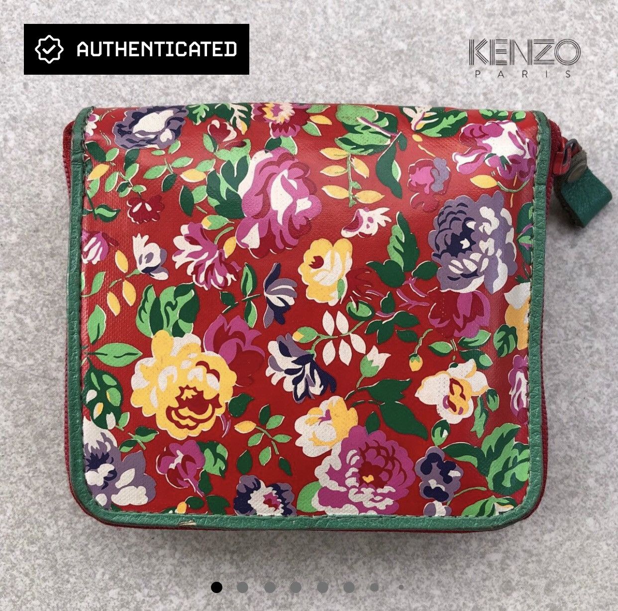 Kenzo Vintage Kenzo Floral Printed Leather Wallet Size ONE SIZE - 2 Thumbnail