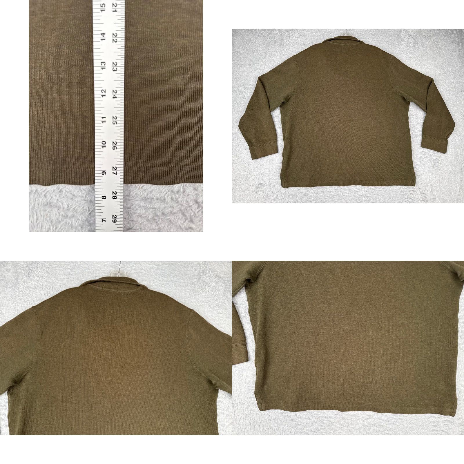Polo Ralph Lauren Polo Ralph Lauren Sweater Men XL Brown 1/4 Zip Mock Neck 100% Cotton Pullover Knit Subtle Embroidered Logo Size US XL / EU 56 / 4 - 9 Thumbnail