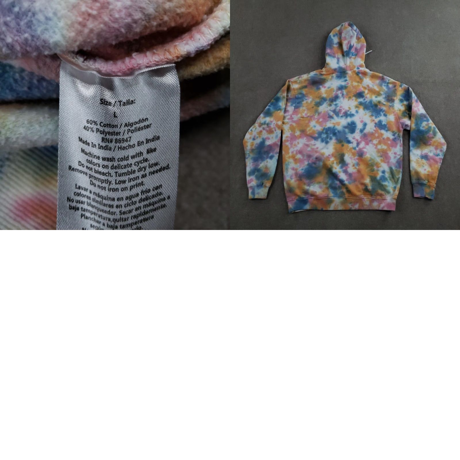 Vintage Pink Floyd Hoodie Mens Large Blue Tie Dye Wish You Were Here Graphic Sweatshirt Size US L / EU 52-54 / 3 - 8 Thumbnail