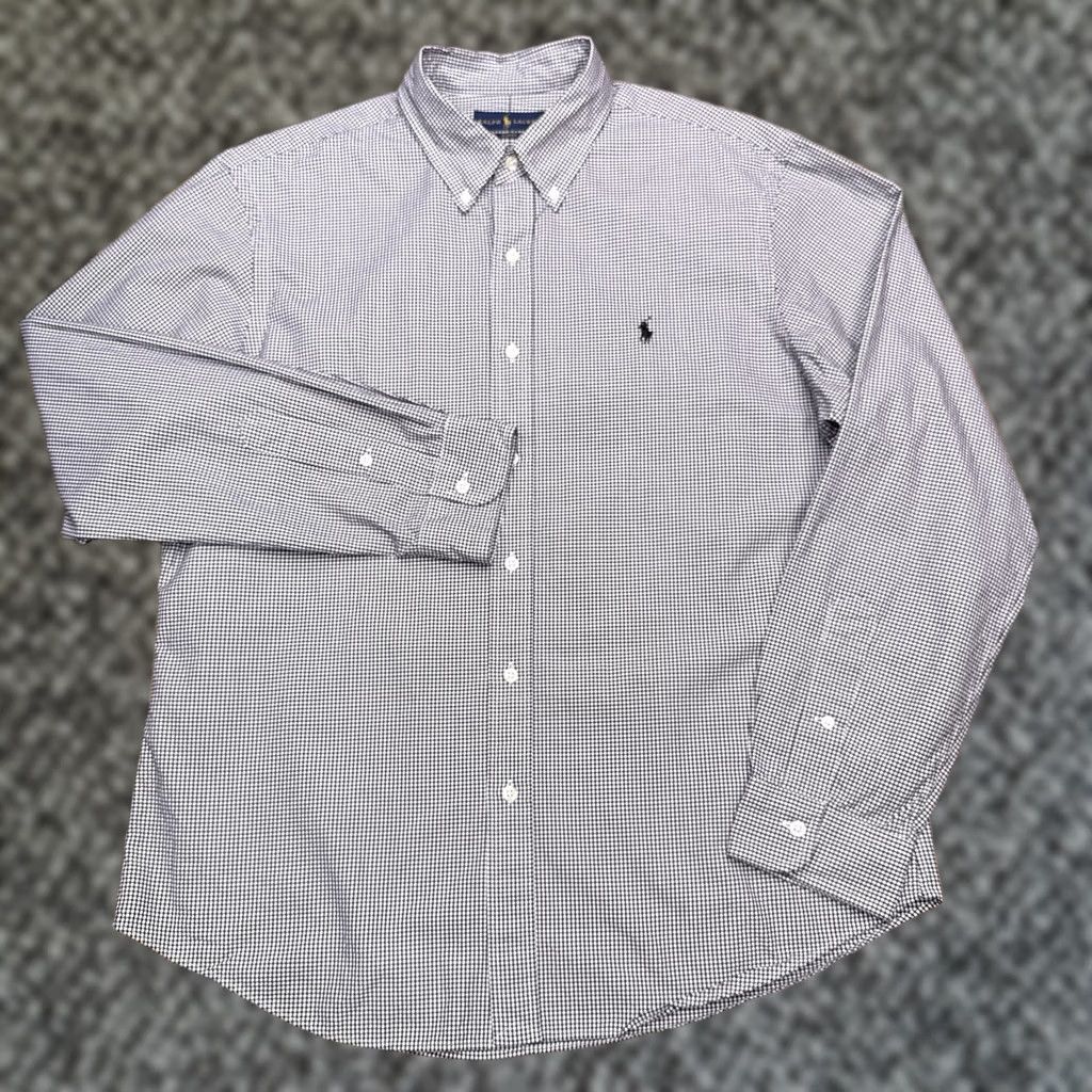 Ralph Lauren Ralph Lauren Slim Fit Shirt Mens XL Black Button-Up Knit Cotton Embroidered Buttons-Down Collar Size US XL / EU 56 / 4 - 1 Thumbnail