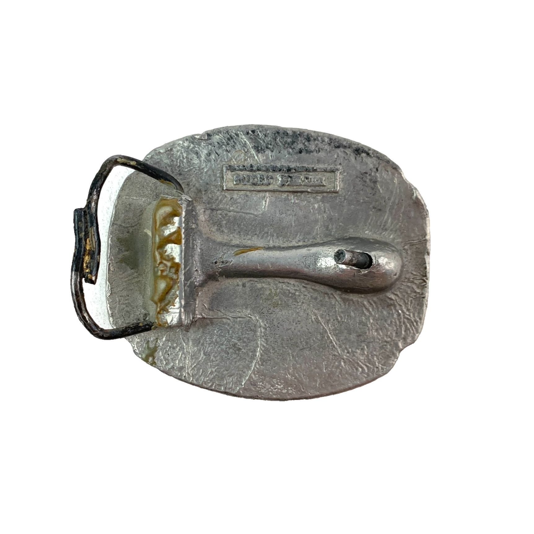 Vintage VINTAGE I'm Proud To Be A Farmer Pewter Tractor Hand Cast Metal Belt Buckle Men Wester n Buckle Size ONE SIZE - 2 Thumbnail