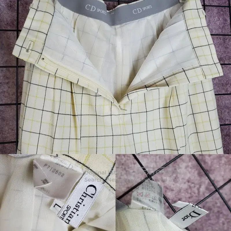 Dior Dior Yellow Plaid Wool Women's Casual Pants . Size 28" / US 6 / IT 42 - 7 Thumbnail