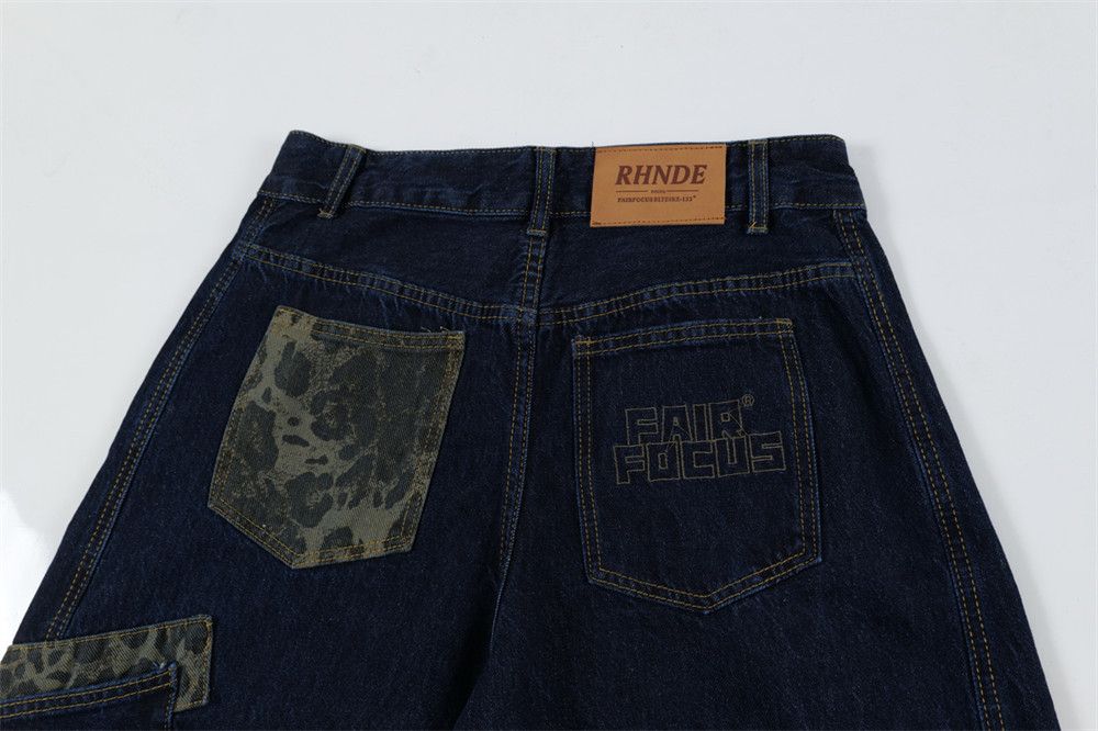 Japanese Brand × Vintage Men's loose wide-leg scimitar jeans with patch pockets Size US 34 / EU 50 - 5 Thumbnail