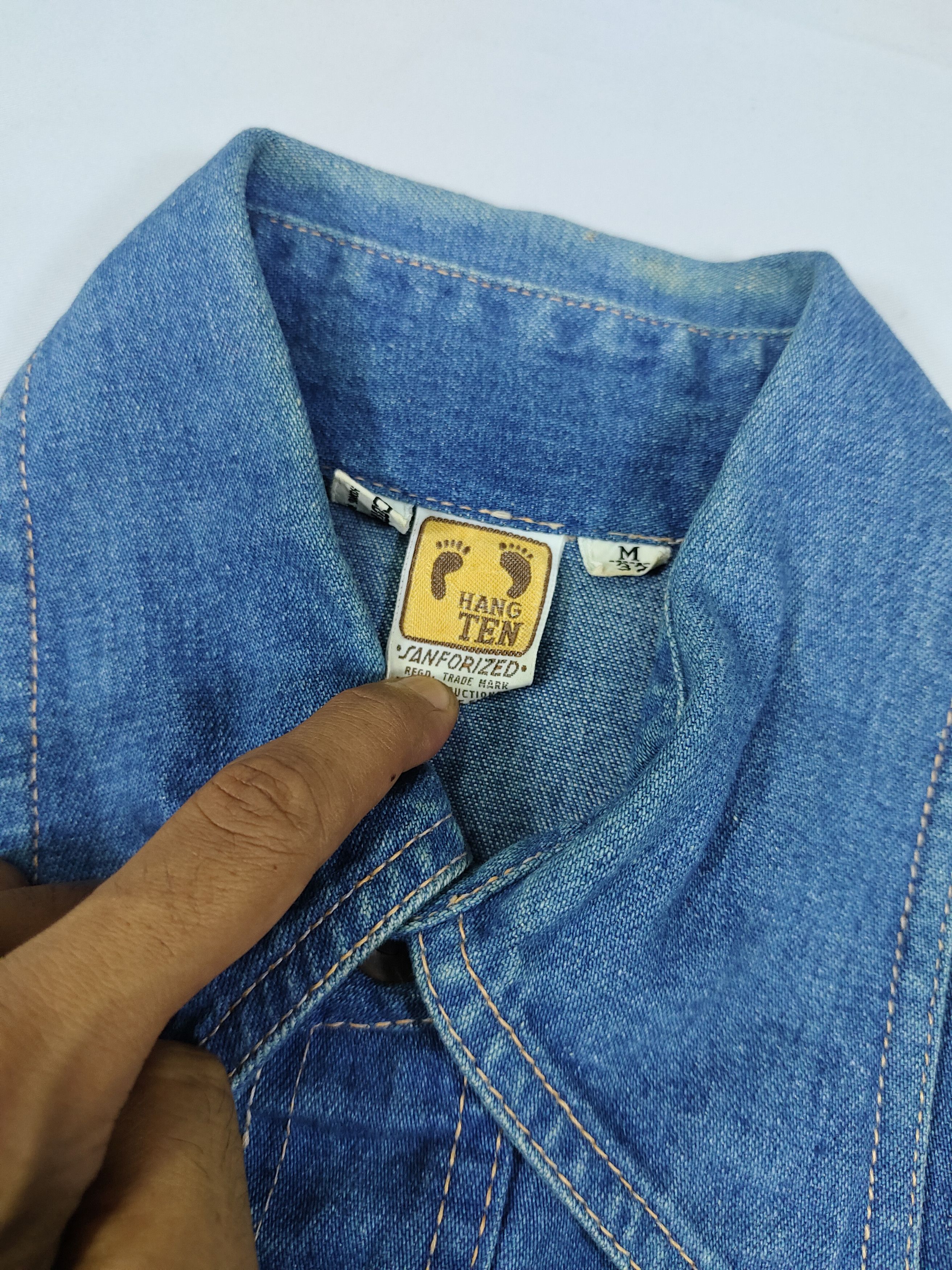 Hang Ten 80s Hang Ten- Sanforized Denim Shirt Western Workwear Size US M / EU 48-50 / 2 - 6 Thumbnail