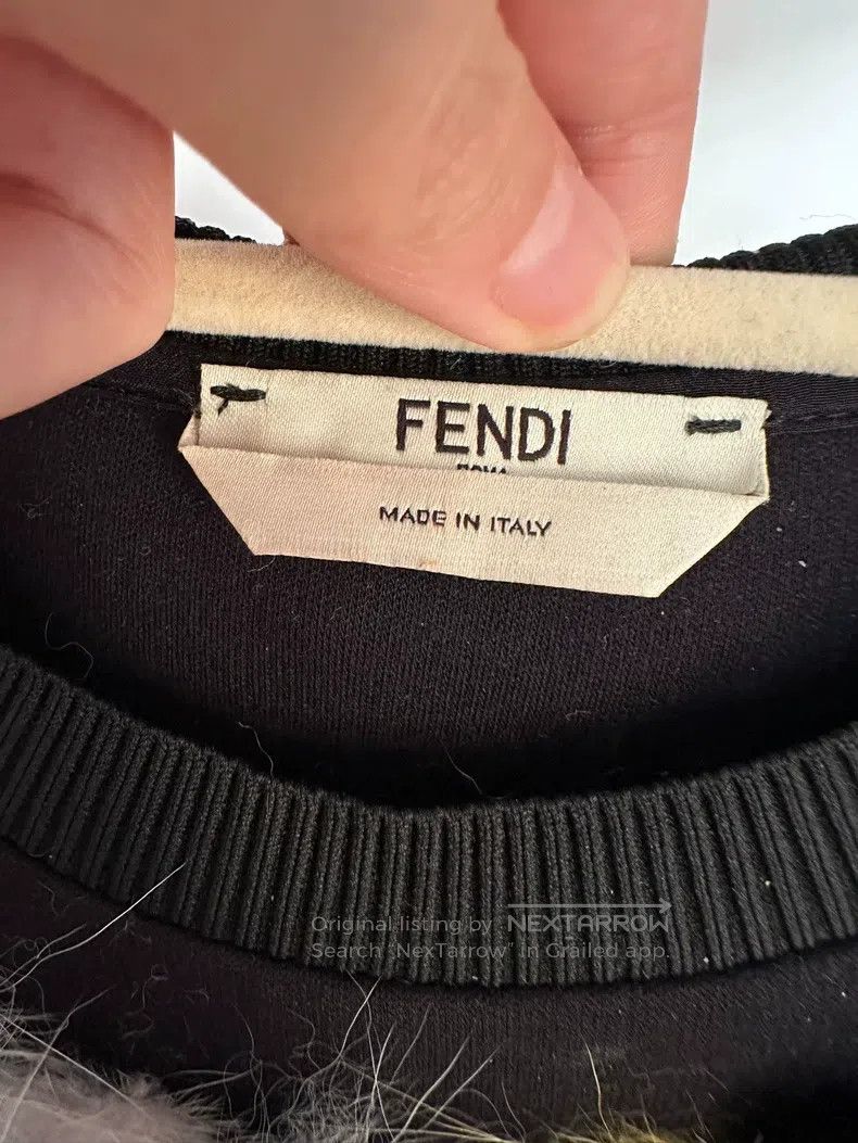 Fendi Fendi Sweatshirt with Collar Patched with Mink and Fox Fur Size S / US 4 / IT 40 - 3 Thumbnail