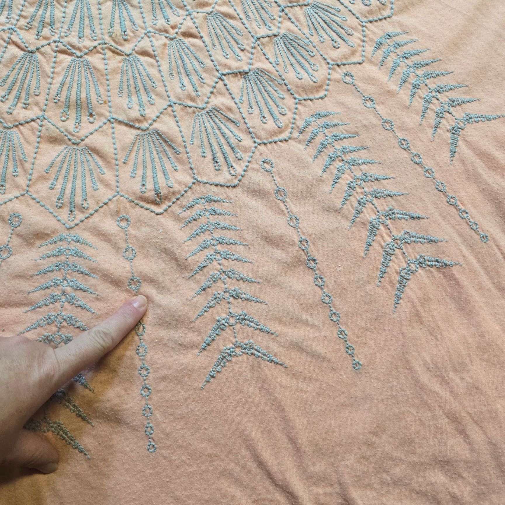 Johnny Was Johnny Was Top Womens Size Medium Orange Embroidered Short Sleeve Oversized Boho ShirtMens?Womens Size M / US 6-8 / IT 42-44 - 5 Thumbnail