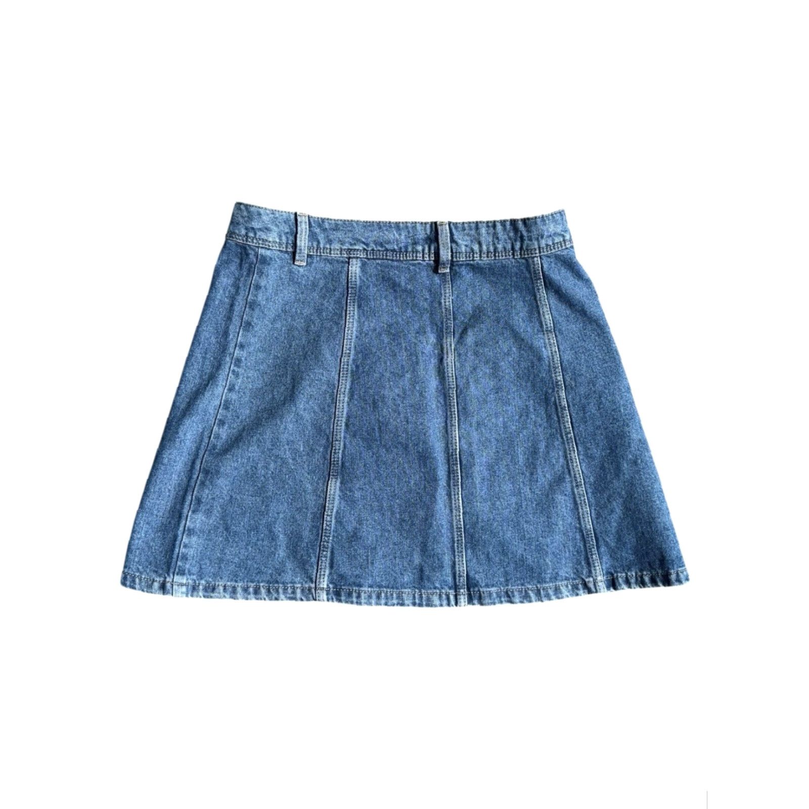 H&M H&M Divided Denim Button Up Skirt Mini Short 8 Women Blue Skirt Size 8 Size 30" / US 8 / IT 44 - 2 Thumbnail
