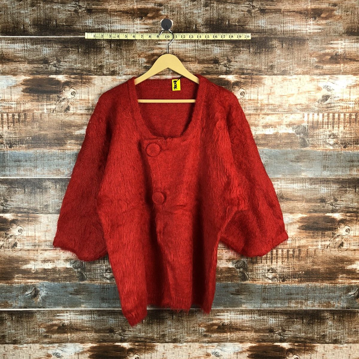 Homespun Knitwear × Japanese Brand Japanese Brand Red Mohair Cardigan #A2295 Size XL / US 12-14 / IT 48-50 - 1 Thumbnail