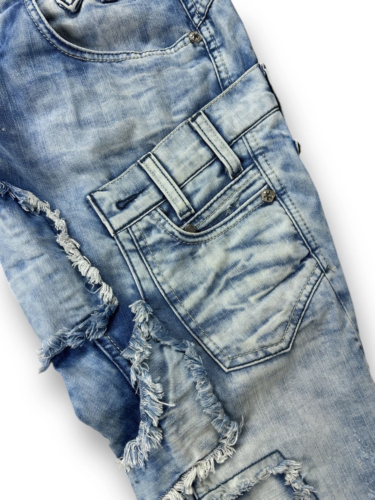 Japanese Brand Vintage Y2K Cipo & Baxx Double Waist Patchwork Jeans W29 L32 Size US 29 - 5 Thumbnail