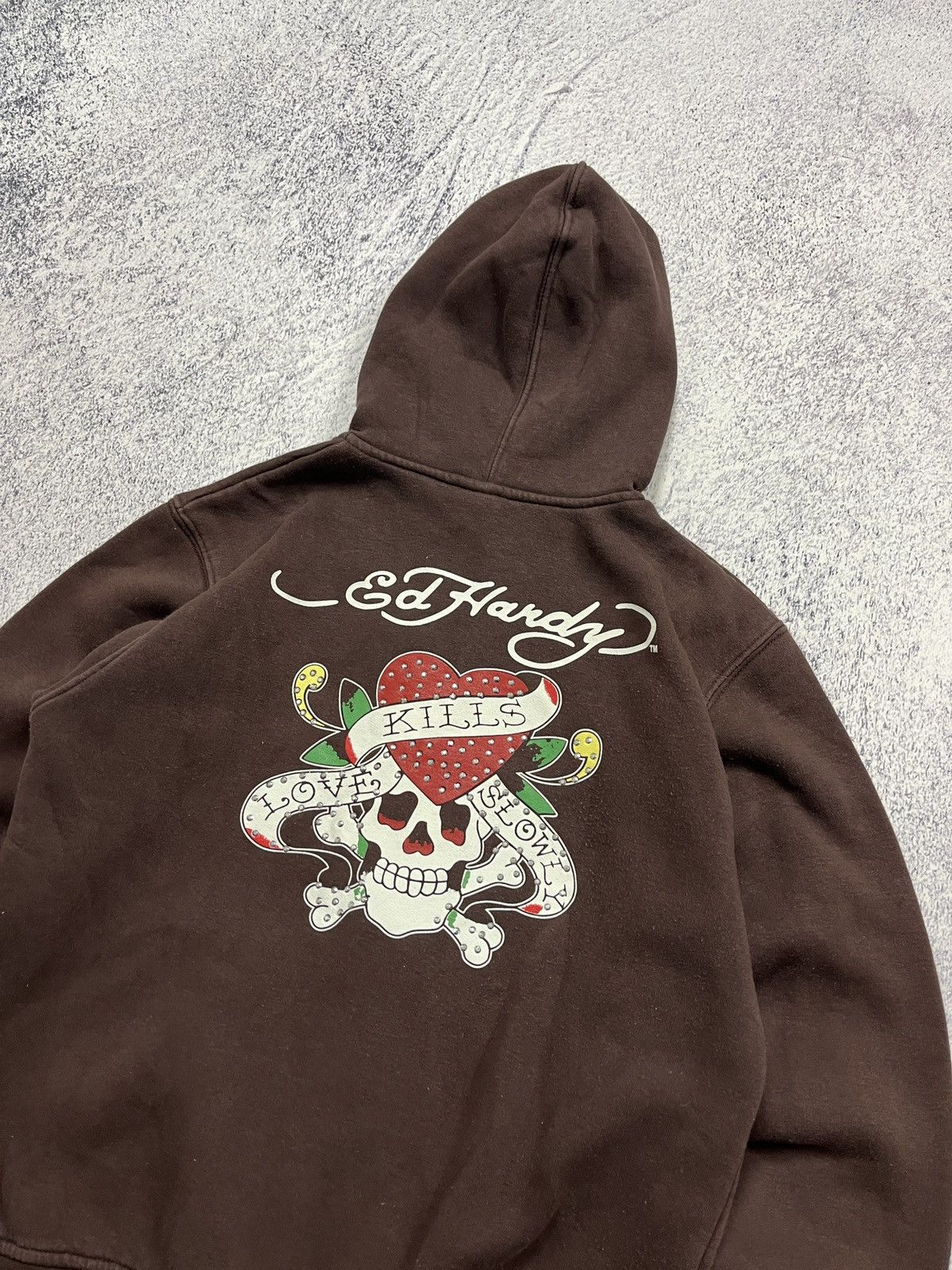 Ed Hardy Vintage Y2K Ed Hardy Love Kills Slowly Big Logo Zip Hoodie Size M / US 6-8 / IT 42-44 - 4 Thumbnail