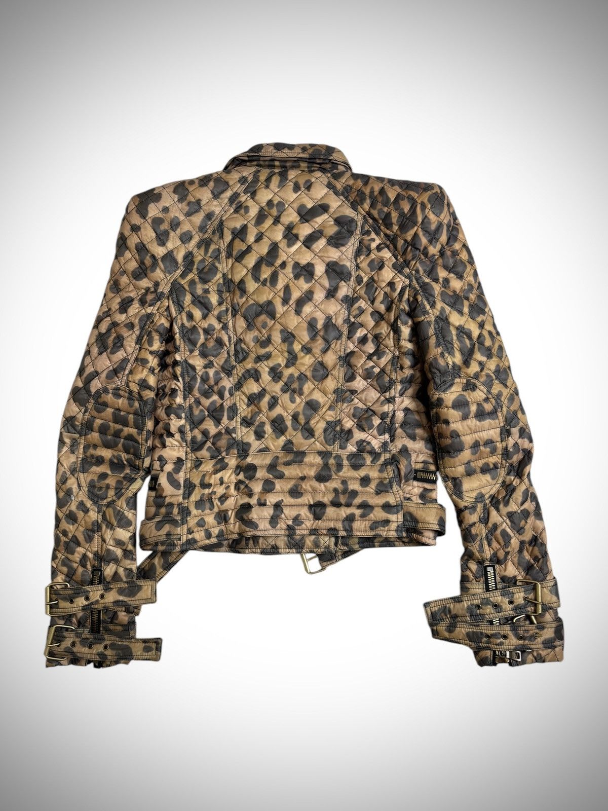 Balmain Balmain Paris - Leopard Print Nylon Quilted Biker Jacket Size XS / US 0-2 / IT 36-38 - 5 Thumbnail