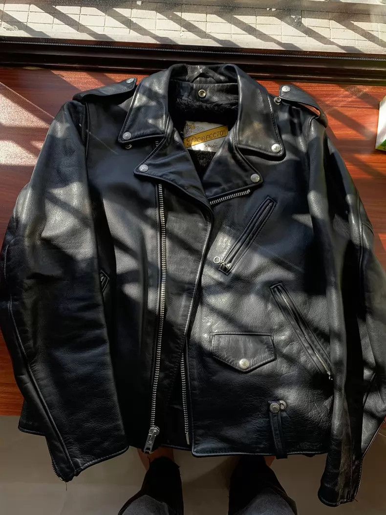 Schott Schott Cowhide cable-stayed locomotive leather coat Size US L / EU 52-54 / 3 - 2 Thumbnail