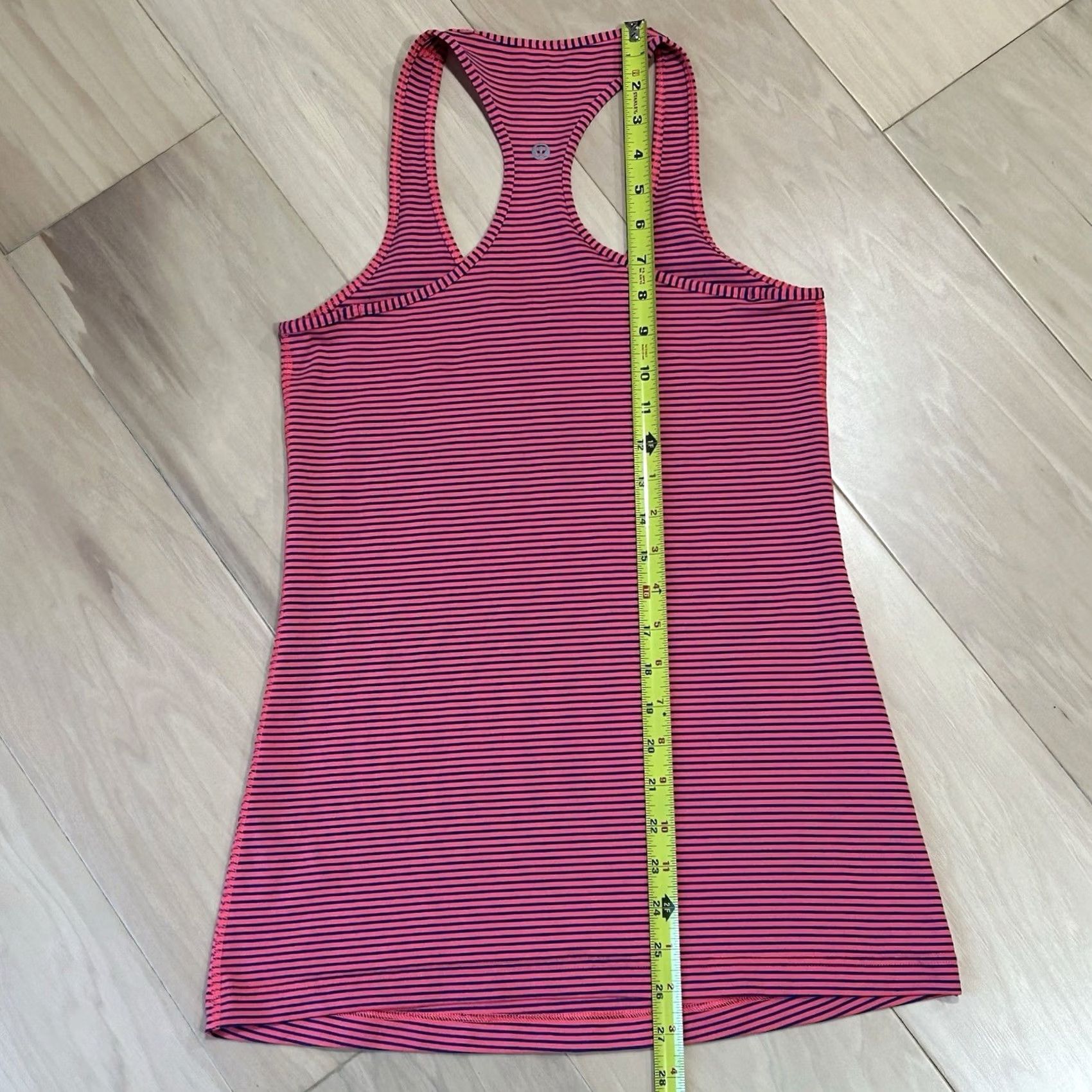 Lululemon Lululemon Cool Racerback Hyper Stripe Pink Tank Women’s 8 Shirt Sleeveless Racerback Athletic Yoga Gym Training Runs Striped Pink VINTAGE: No Size ONE SIZE - 4 Thumbnail