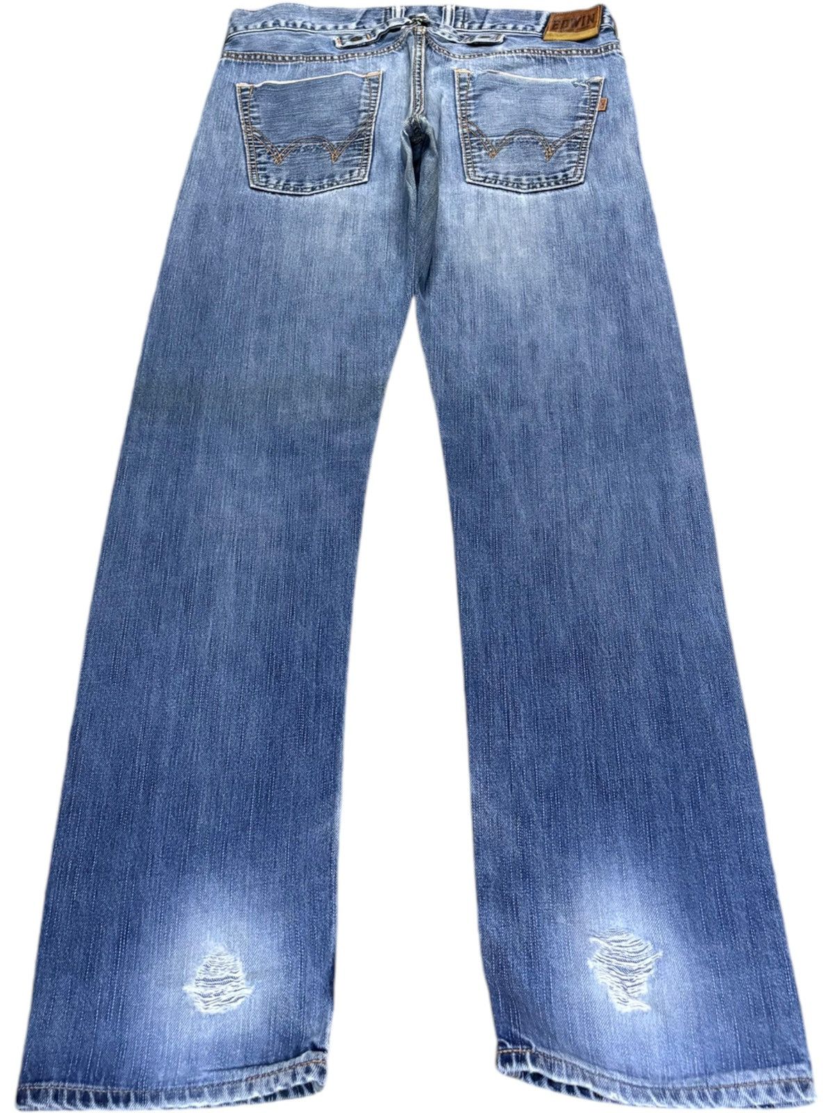 Edwin × Japanese Brand Vintage Japanese Edwin Selvage Buckle Back Slim Jeans Size US 32 / EU 48 - 3 Thumbnail