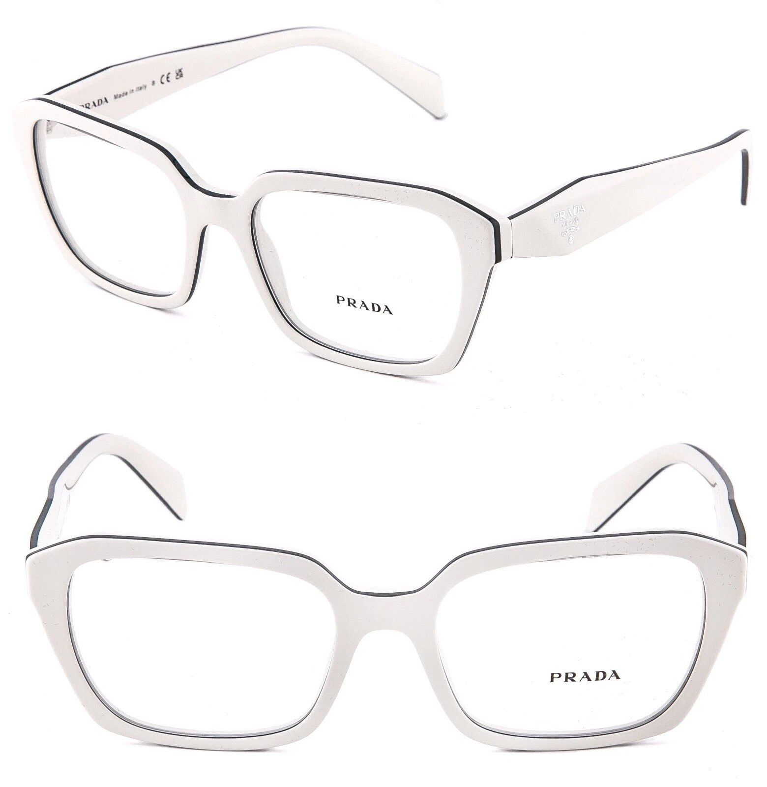 Prada PRADA SYMBOLE PR14ZV White Black Triangle Eyeglass 14ZV 14Z Size ONE SIZE - 1 Thumbnail
