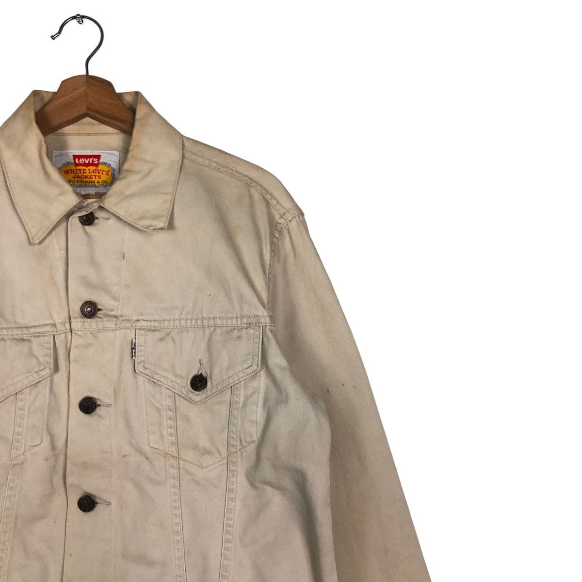 Japanese Brand Vintage White Levi’s Jacket Biker Cargo Multi Pocket Trucker Size US M / EU 48-50 / 2 - 6 Thumbnail