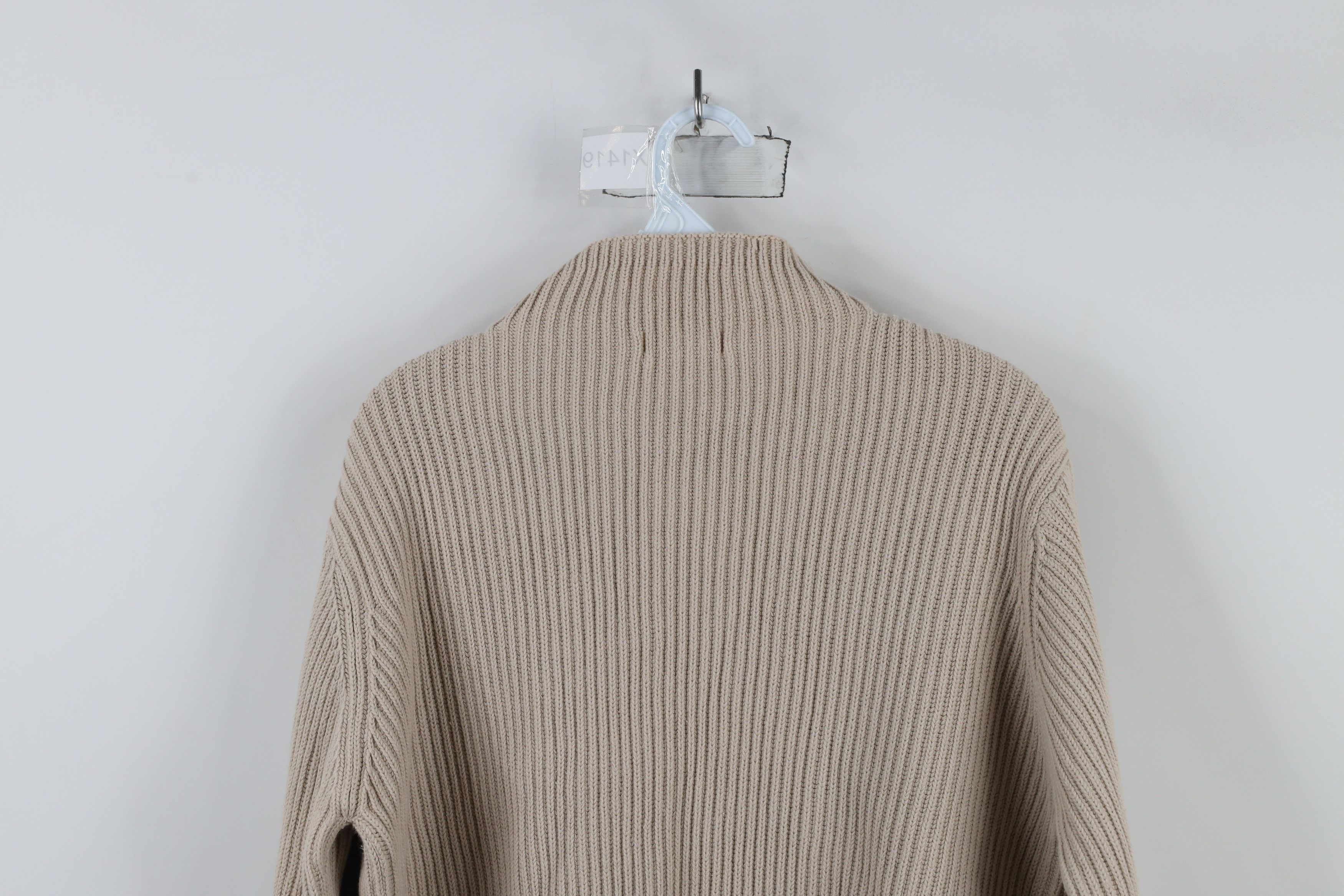Vintage Vintage 90s Streetwear Cotton Ribbed Knit Mock Neck Sweater Size L / US 10 / IT 46 - 8 Thumbnail