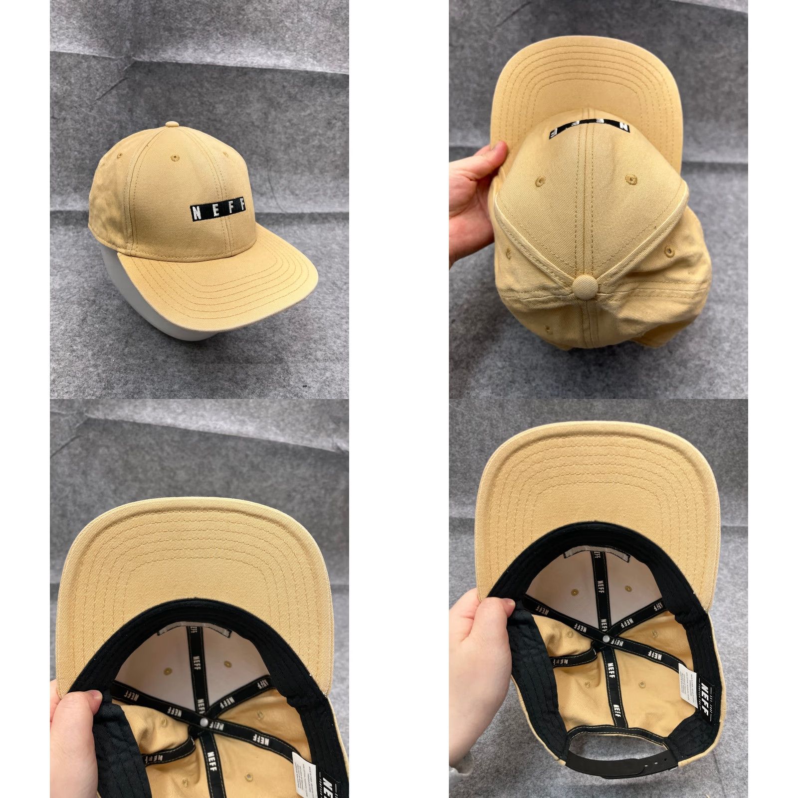 Vintage Neff Hat Adult One Size Beige 100% Cotton Beach Embroidered Snap Back Cap Size ONE SIZE - 8 Thumbnail