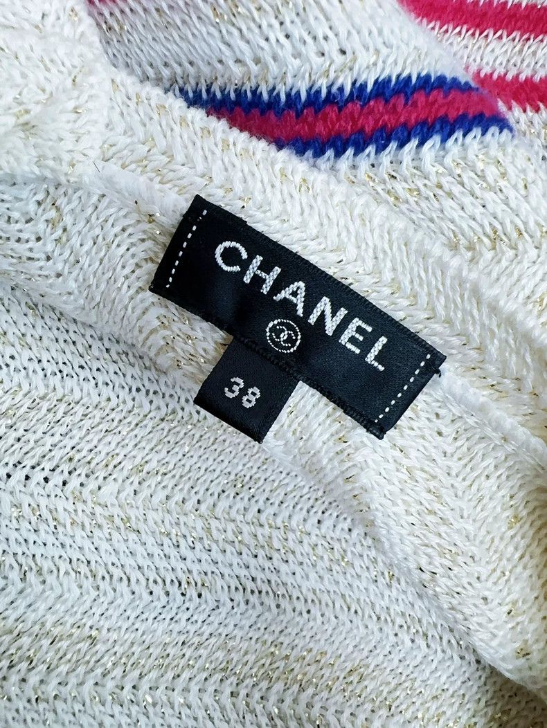 Chanel Chanel Early spring show red striped short-sleeved knitted Size XS / US 0-2 / IT 36-38 - 6 Thumbnail