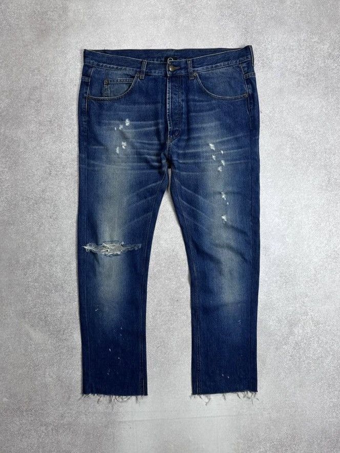 Alexander McQueen Vintage Alexander McQueen Distressed Flared Jeans 36 Size US 36 / EU 52 - 1 Thumbnail
