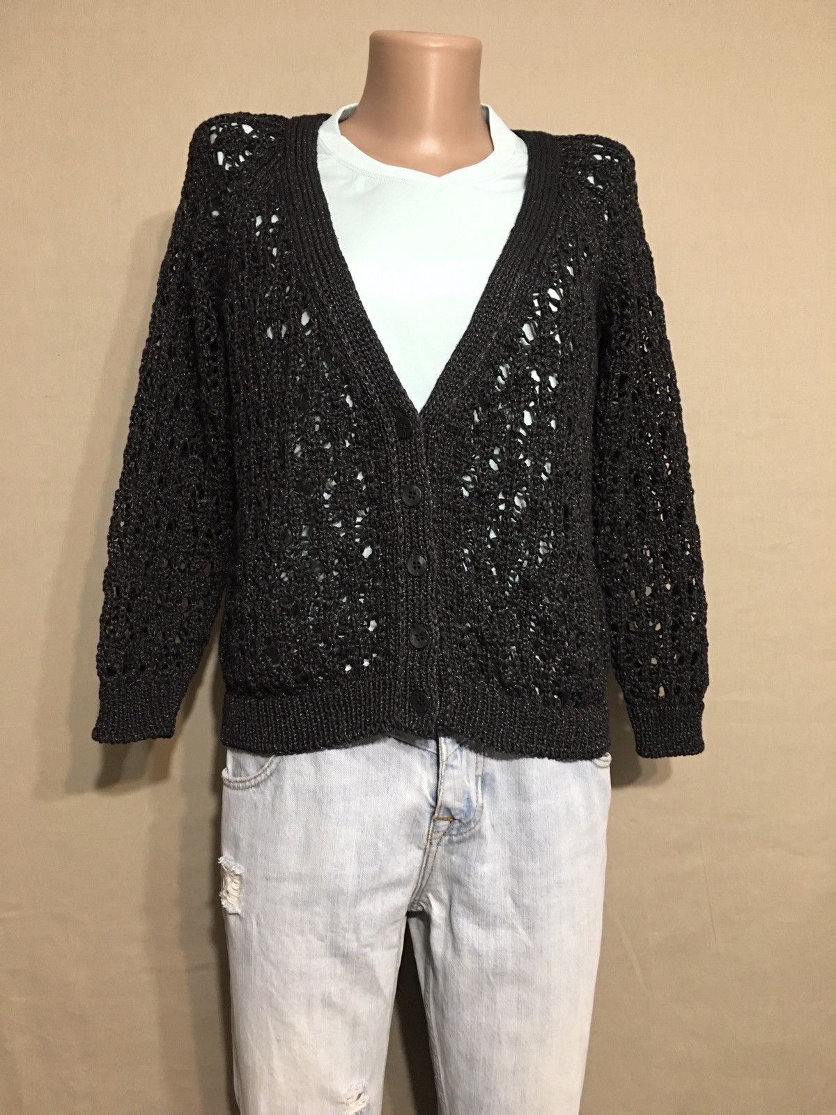 MAX&Co. Max & Co by Max Mara Black Knit Cardigan Size M Size M / US 6-8 / IT 42-44 - 2 Thumbnail