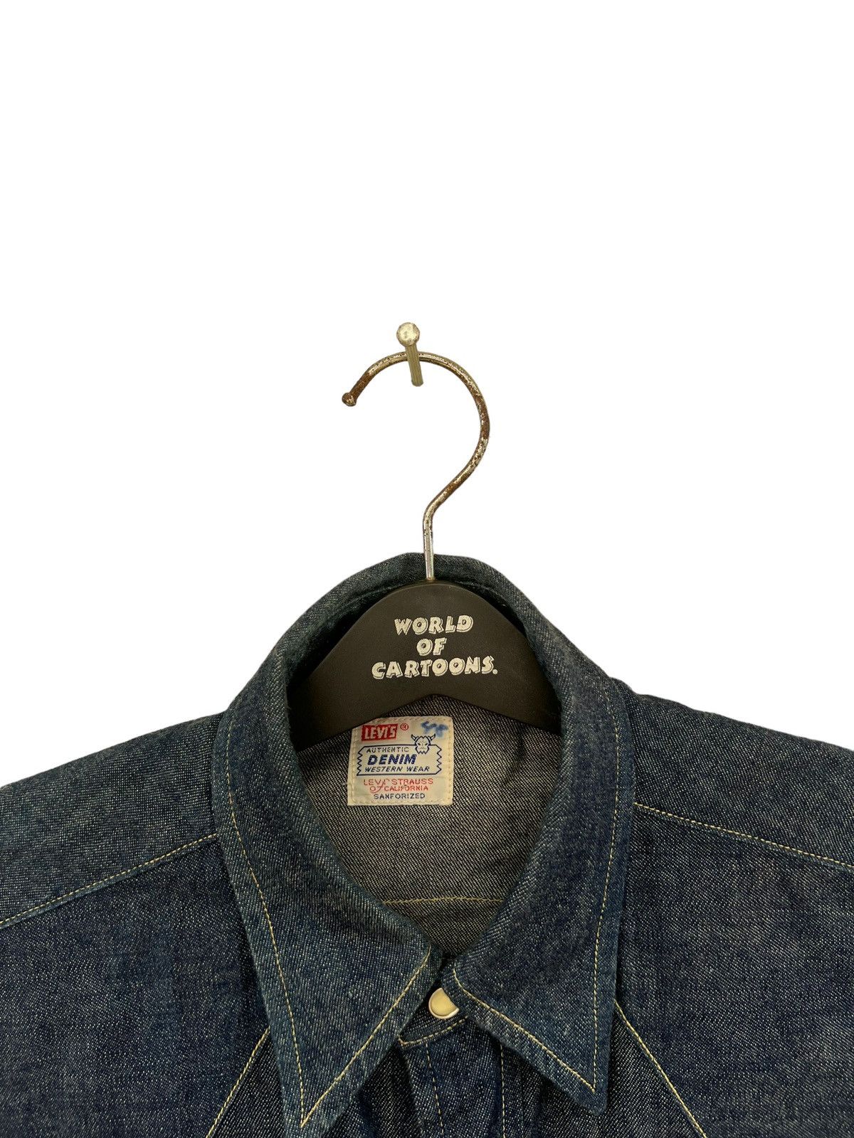 Levi's × Levi's Vintage Clothing Vintage 90s Levi’s LVC Big E Denim Western Shirt Short Horn Size US M / EU 48-50 / 2 - 7 Thumbnail