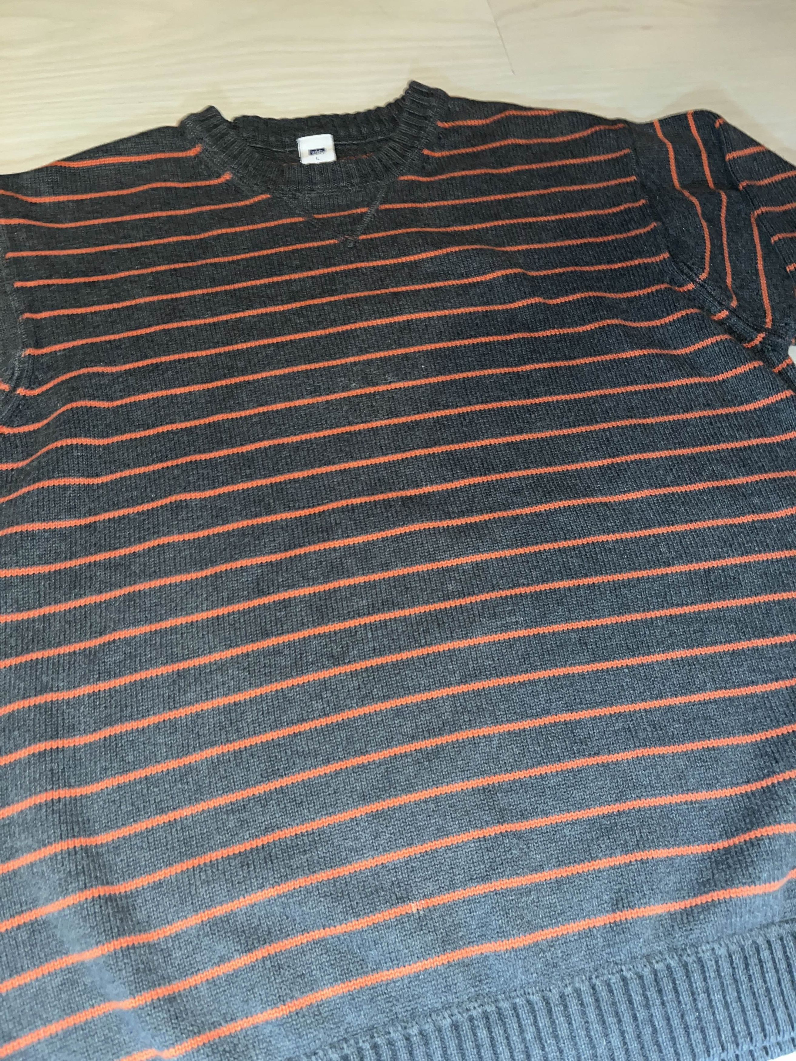 Gap × Vintage Gray Striped GAP Knit Sweater Size US L / EU 52-54 / 3 - 2 Thumbnail