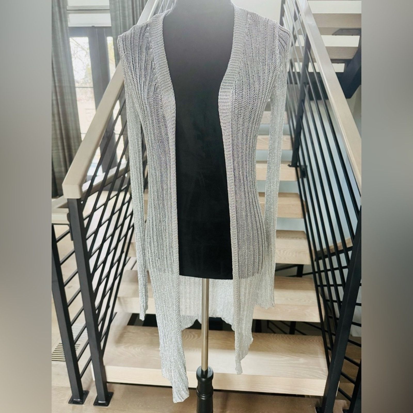 Other New silver Metallic Cardigan .Metallic threads.Size XS Size S / US 4 / IT 40 - 1 Thumbnail