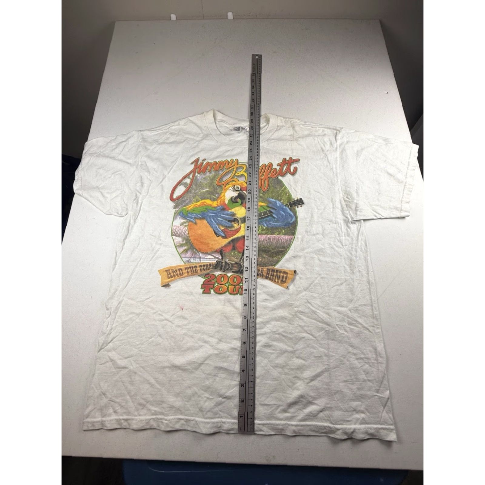 Delta VINTAGE Jimmy Buffett Tour T Shirt Delta XL Double Sided White 2000-2009 Men T-Shirt Size US XL / EU 56 / 4 - 5 Thumbnail