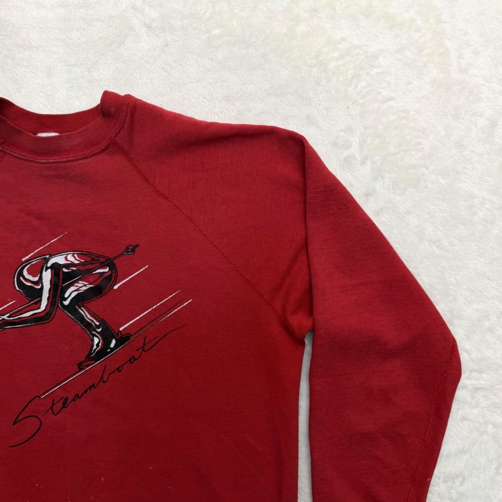 Vintage VINTAGE Steamboat Ski Sweatshirt Mens M Red Graphic Fleece Raglan Pullover Size US M / EU 48-50 / 2 - 4 Thumbnail