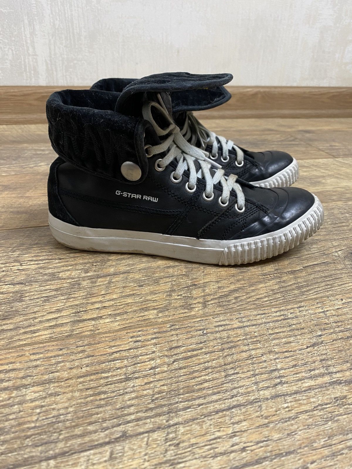 G-Star G-Star Raw Scuba High Top Sneakers Black Leather EU 37 Size US 5 / EU 37 - 2 Thumbnail