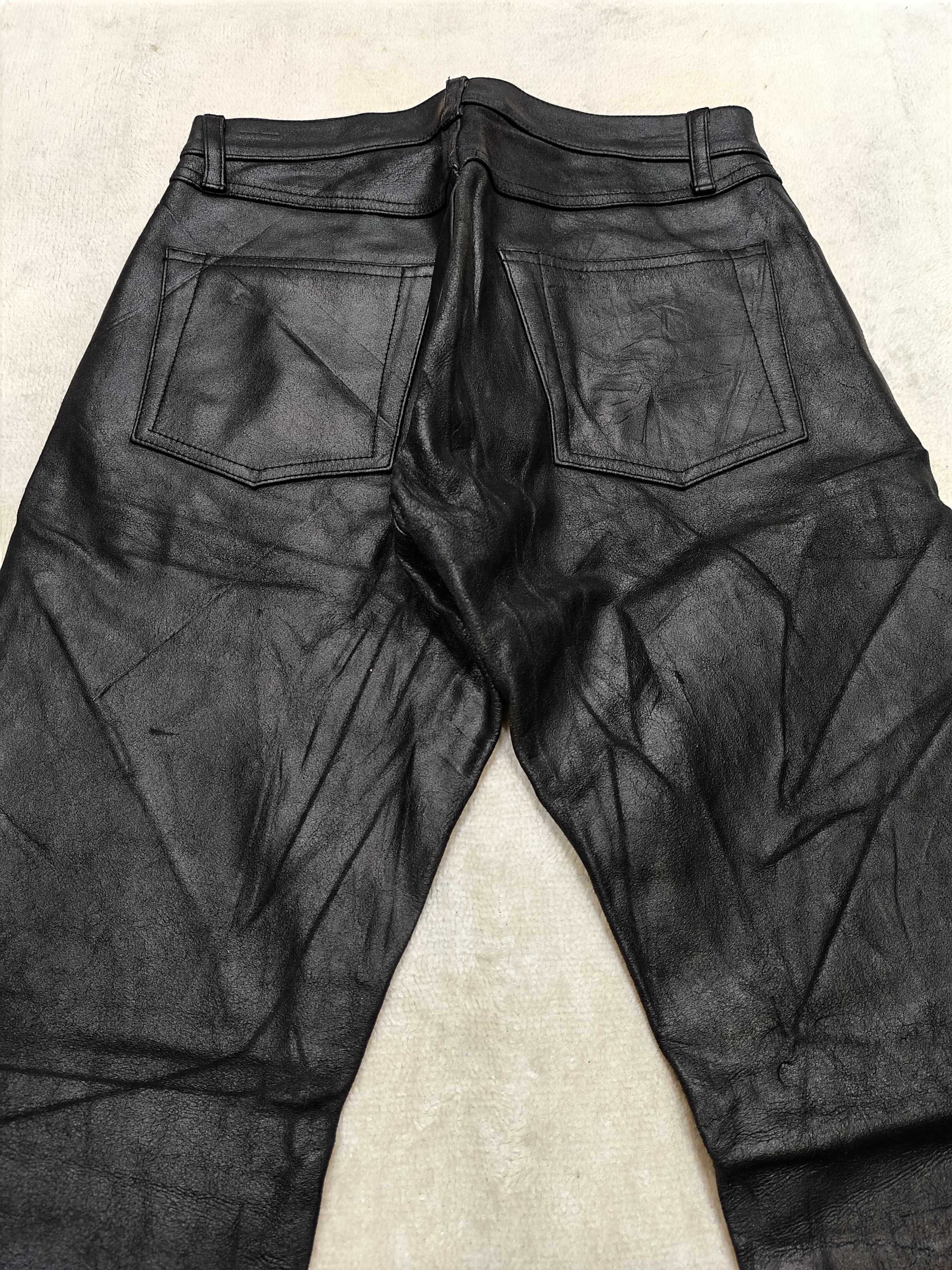 Japanese Brand SICK🇯🇵Vtg Synaps🇯🇵 Cowhide Leather Pants Size US 30 / EU 46 - 4 Thumbnail