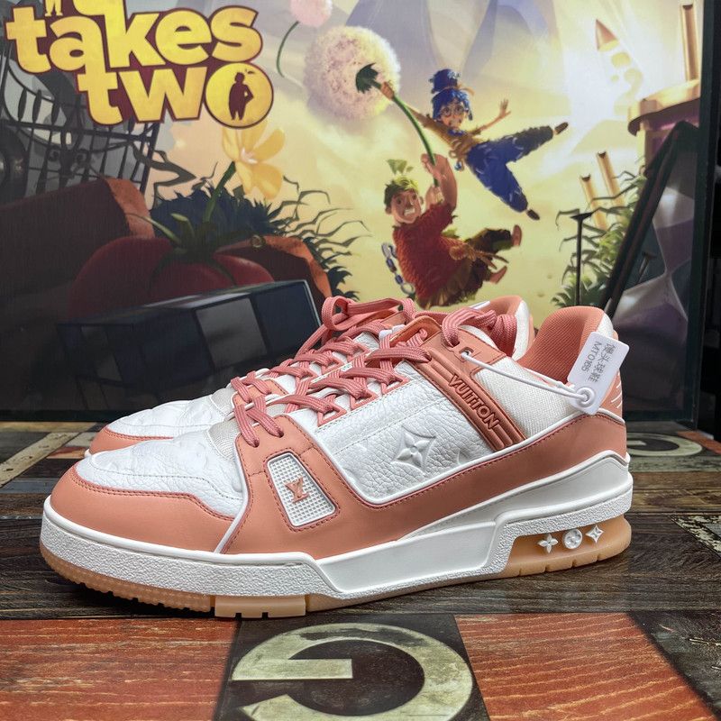 Louis Vuitton Louis Vuitton Low-Top Trainers in Peach Pink 0089 Size US 9.5 / EU 42-43 - 1 Thumbnail