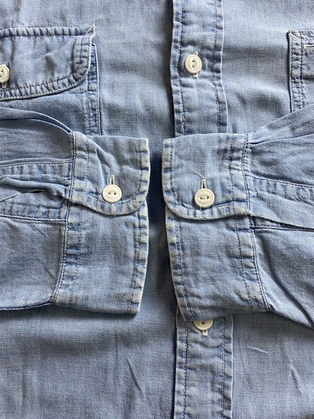 RRL Ralph Lauren Vintage 90s Double RL Chambray Shirt Size US XL / EU 56 / 4 - 5 Thumbnail