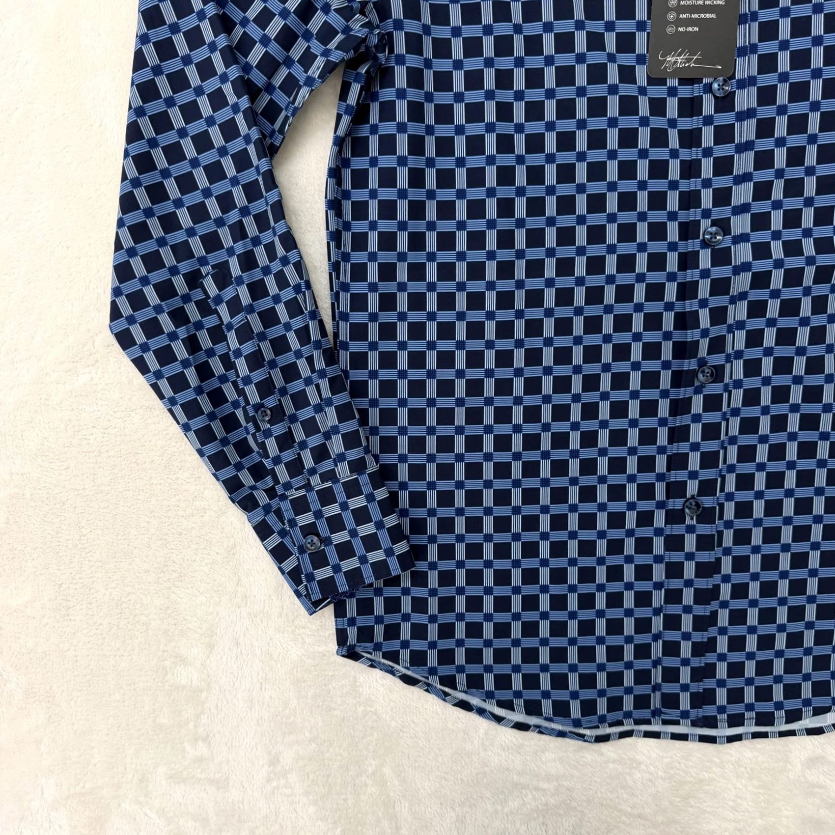 Vintage Michael Strahan Shirt Mens Small Blue Check Stretch Button Up Non Iron Size US S / EU 44-46 / 1 - 6 Thumbnail